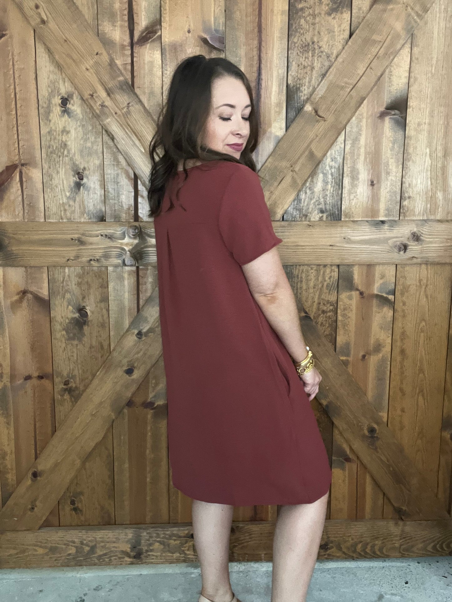 Easy Does It Dress - Rust