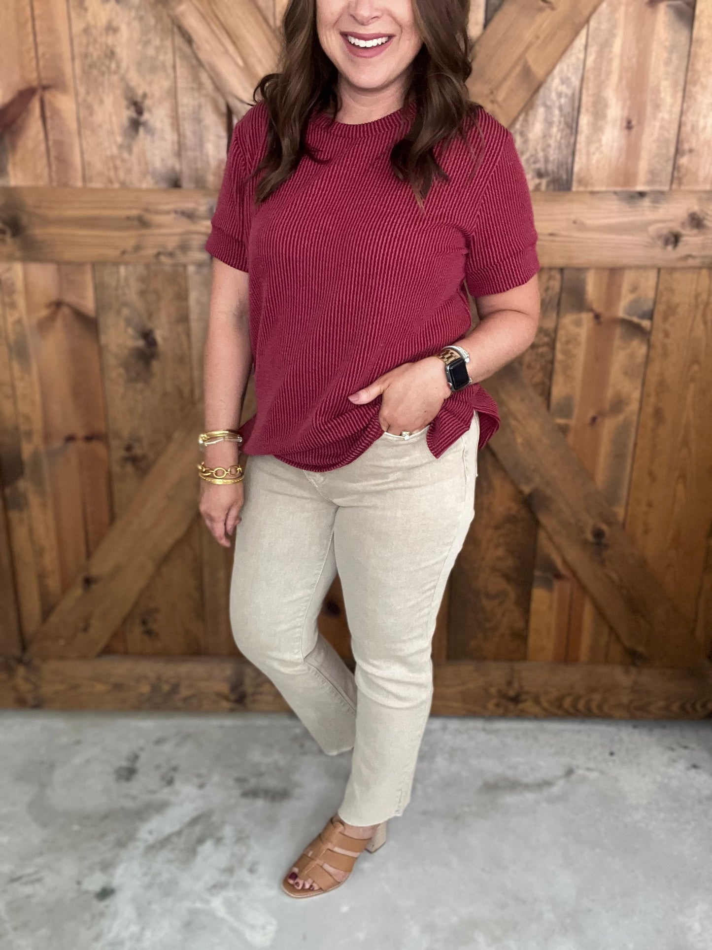 Colored Straight Crop - Ash Mocha
