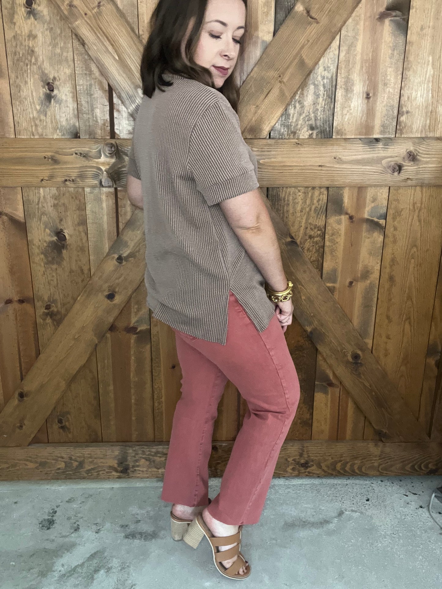 Colored Straight Crop - Cabernet