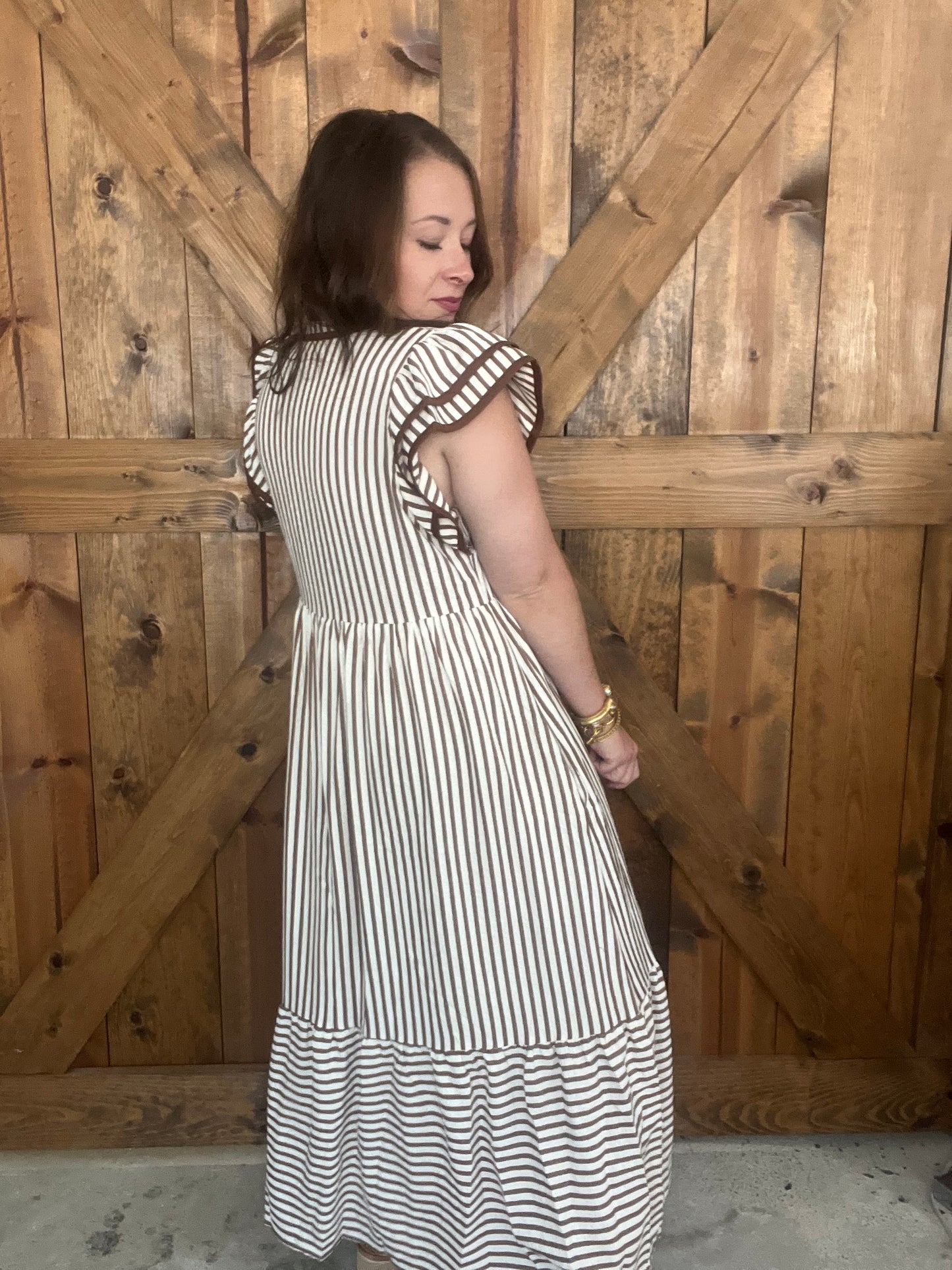 Autumn Breeze Dress - Brown