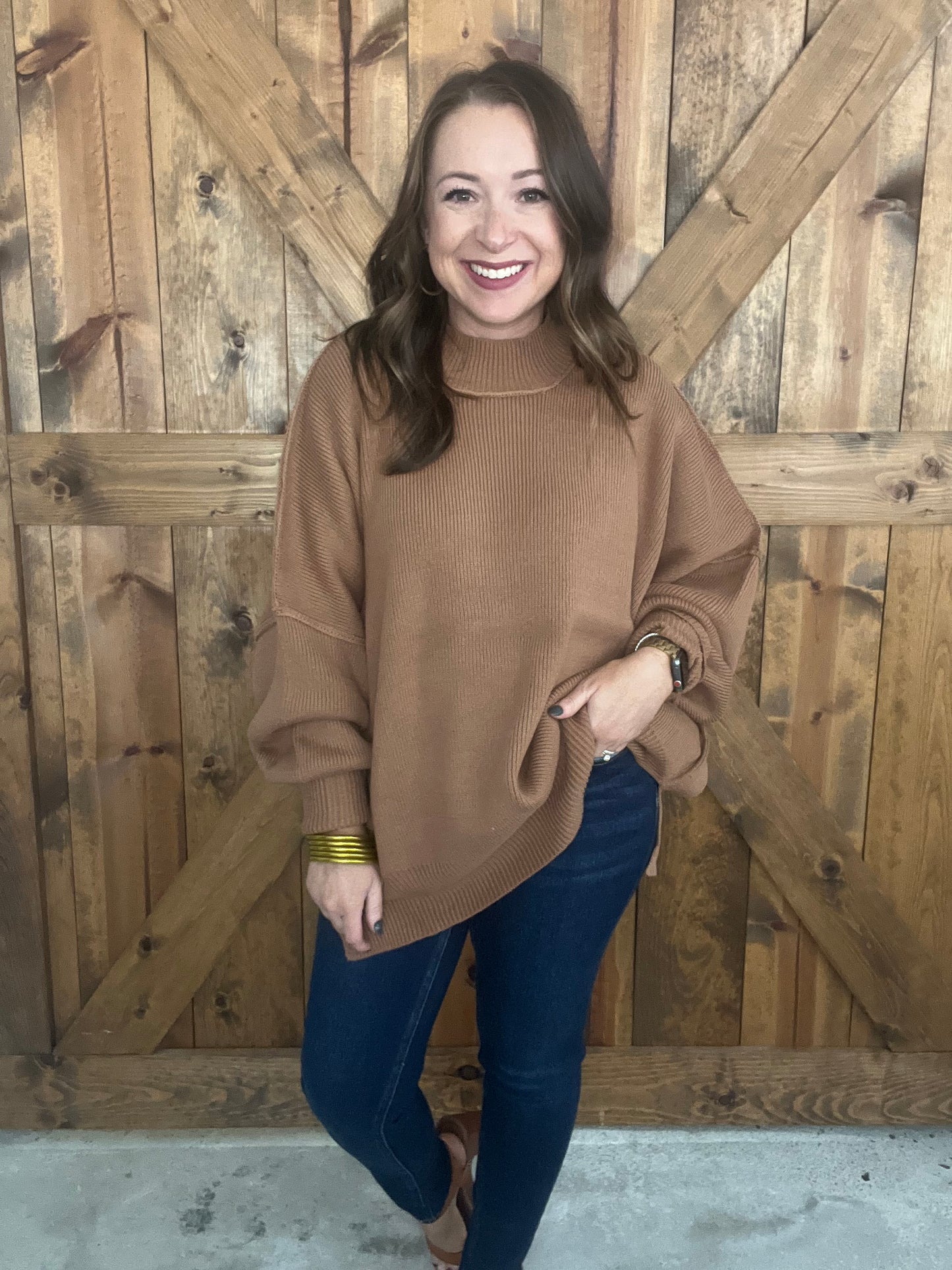 Snuggle Season Sweater - Camel