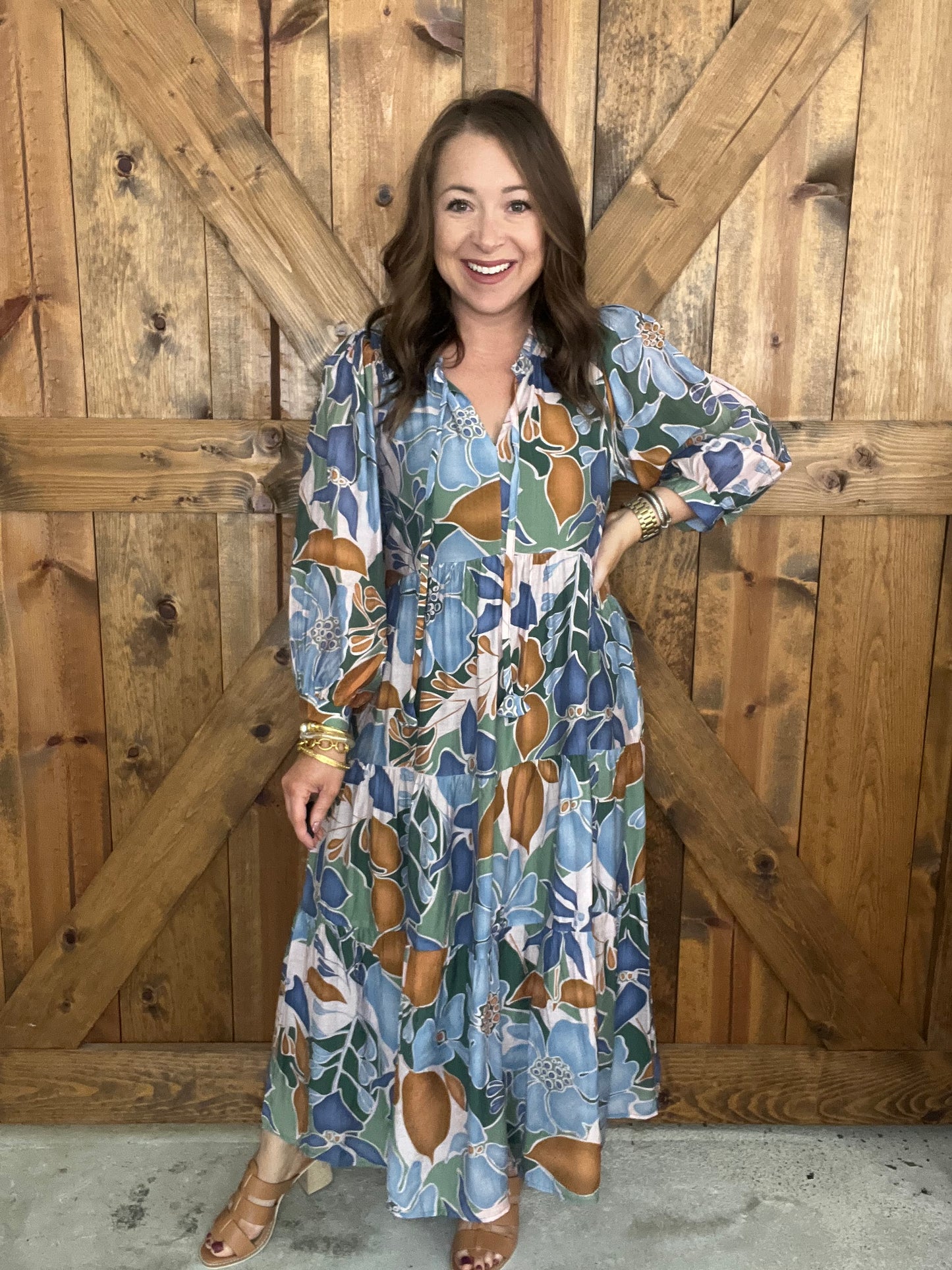 Waves of Grace Dress - Green Mix