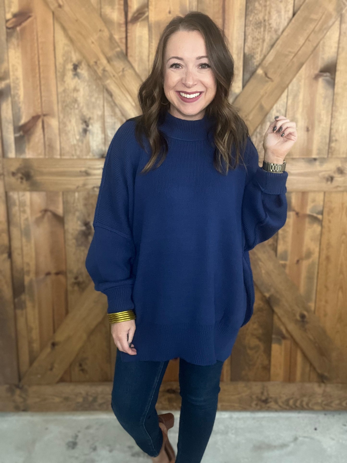 Snuggle Season Sweater - Navy
