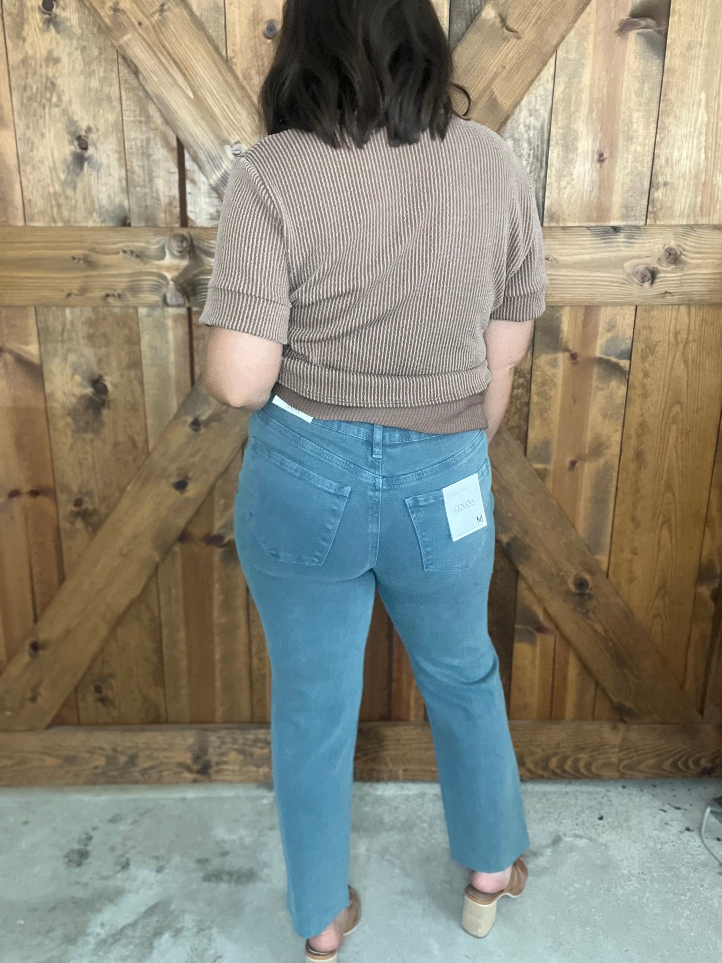 Colored Straight Crop - Teal