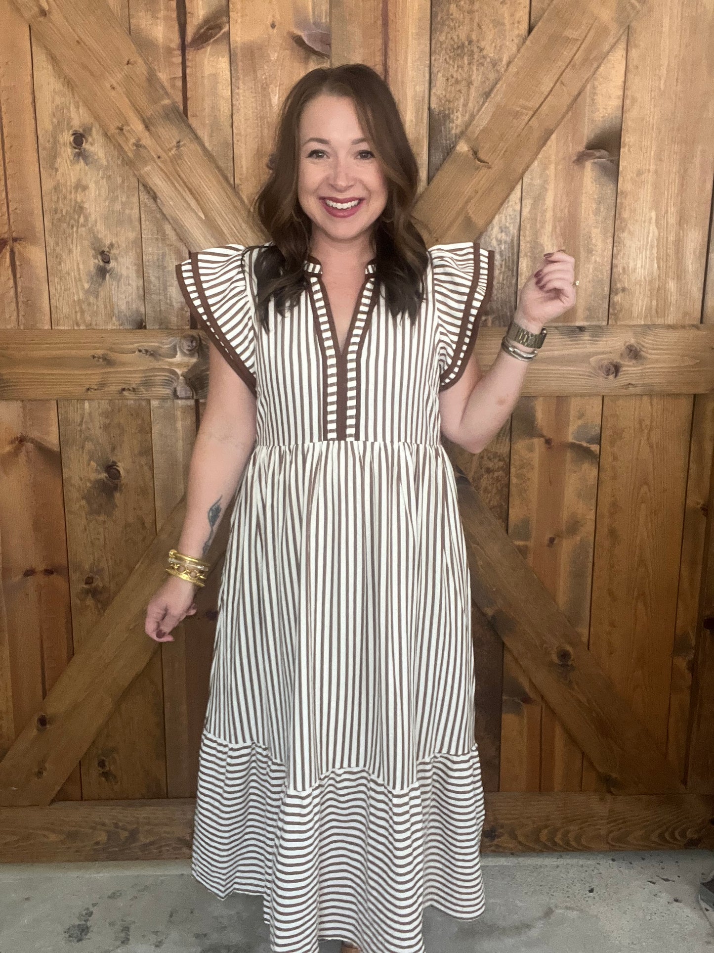 Autumn Breeze Dress - Brown