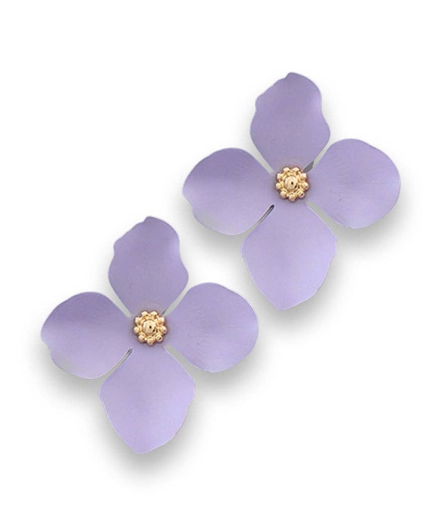 Lilac Petal Statement Stud Earrings