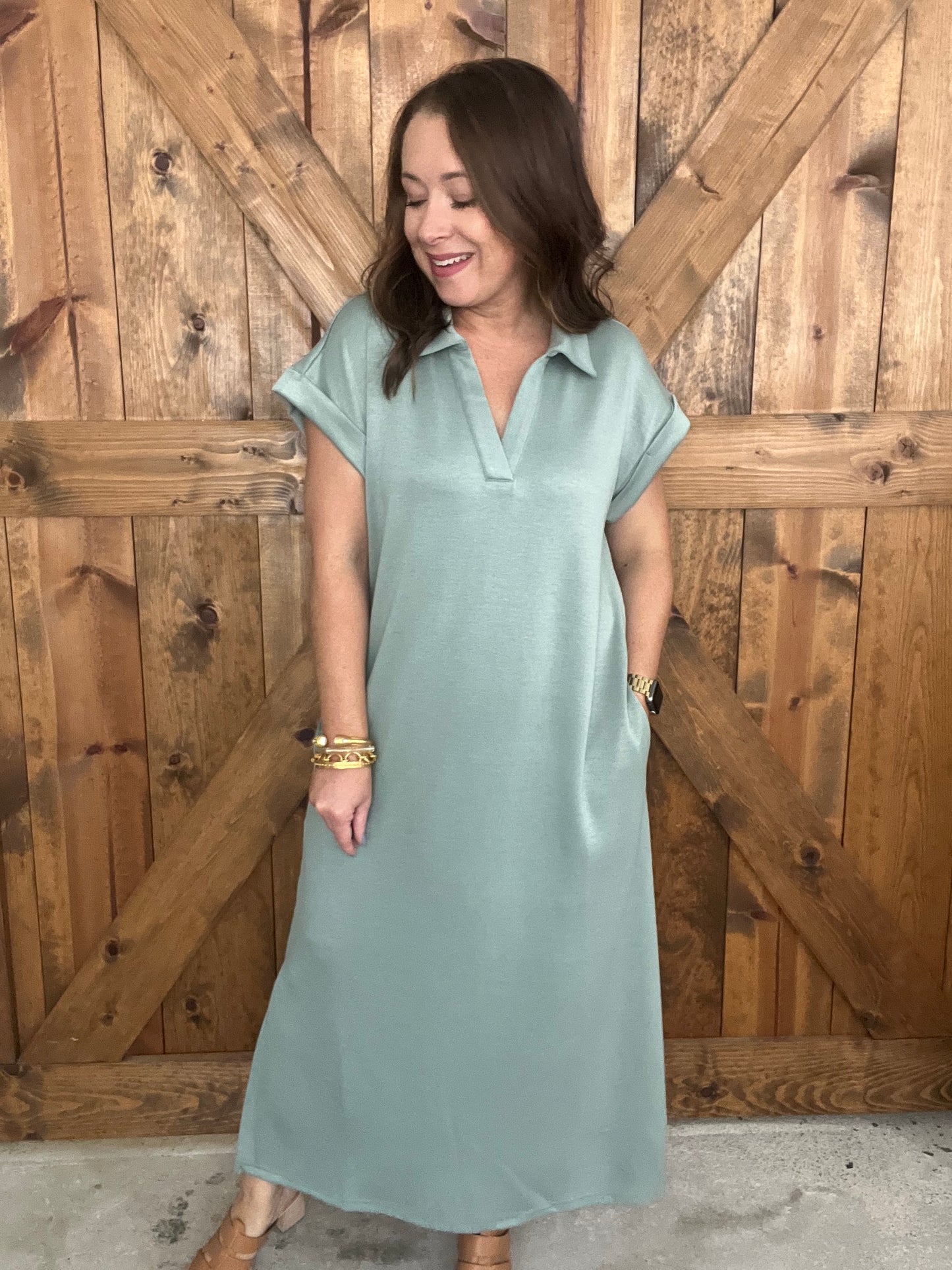 On The Go Dress - Kale