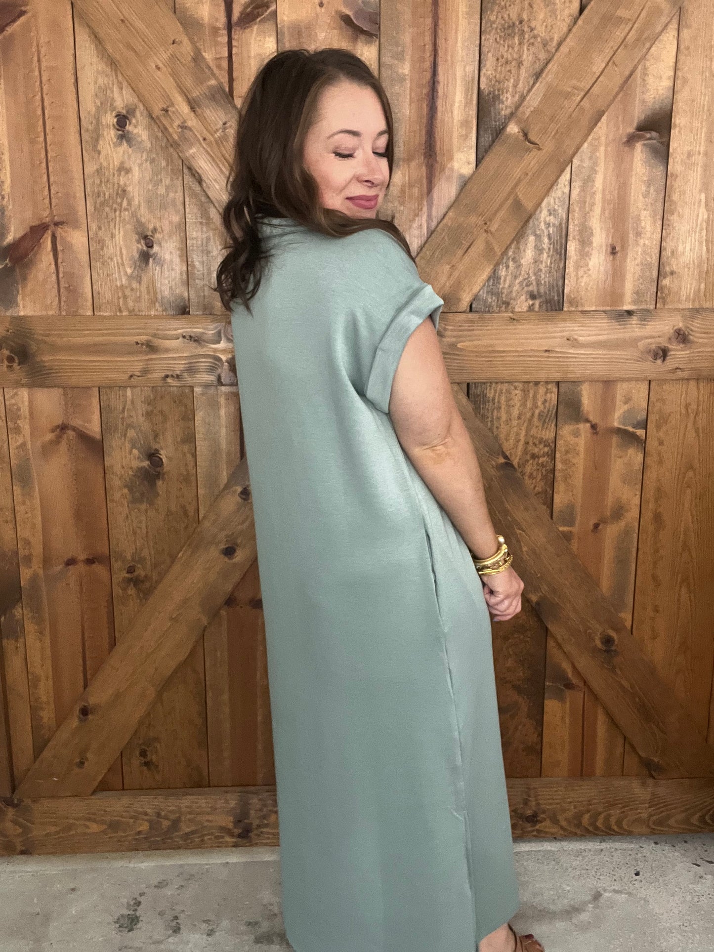 On The Go Dress - Kale