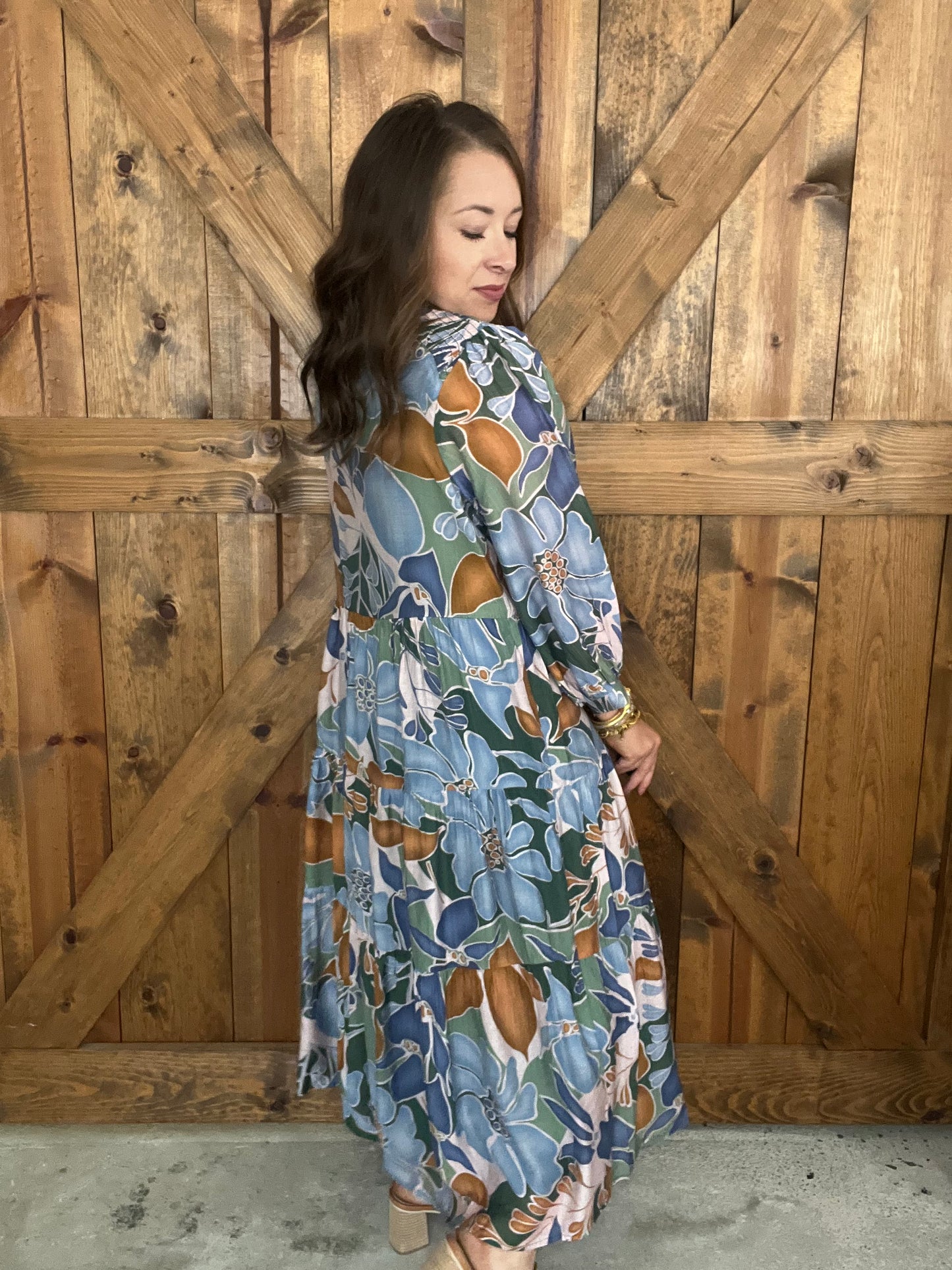 Waves of Grace Dress - Green Mix
