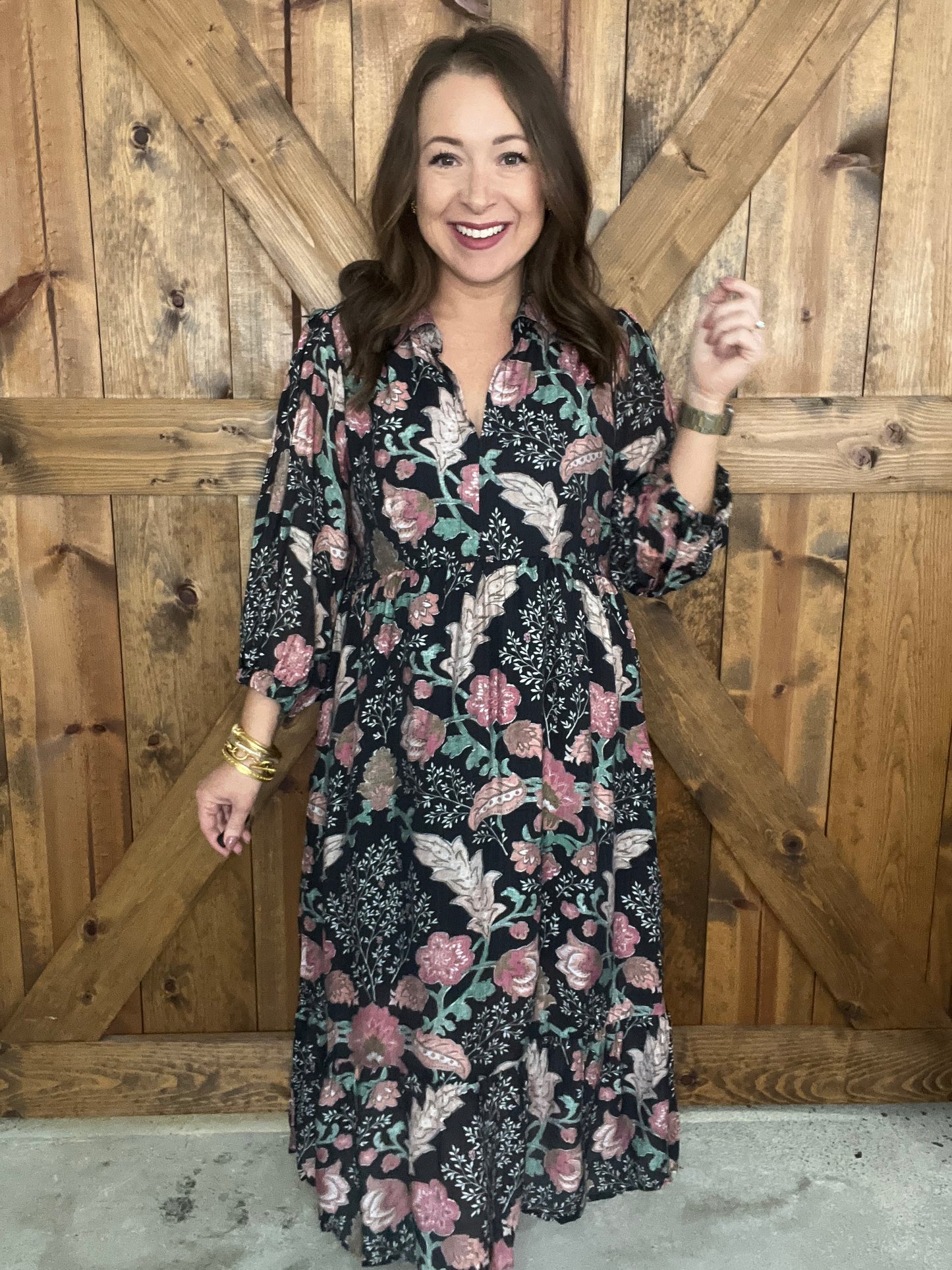 Floral Frenzy Dress - Black