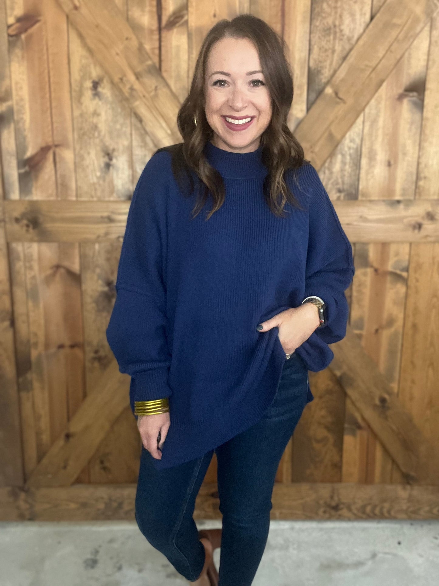 Snuggle Season Sweater - Navy