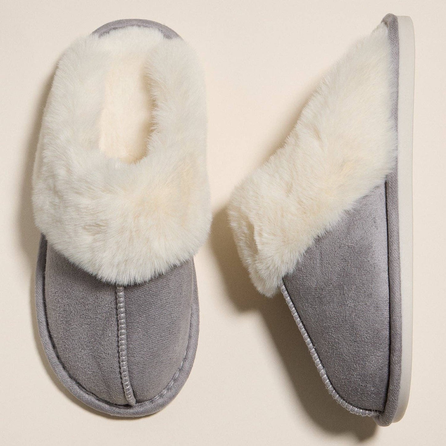 Cozy Faux Fur Lined Slippers GY / S