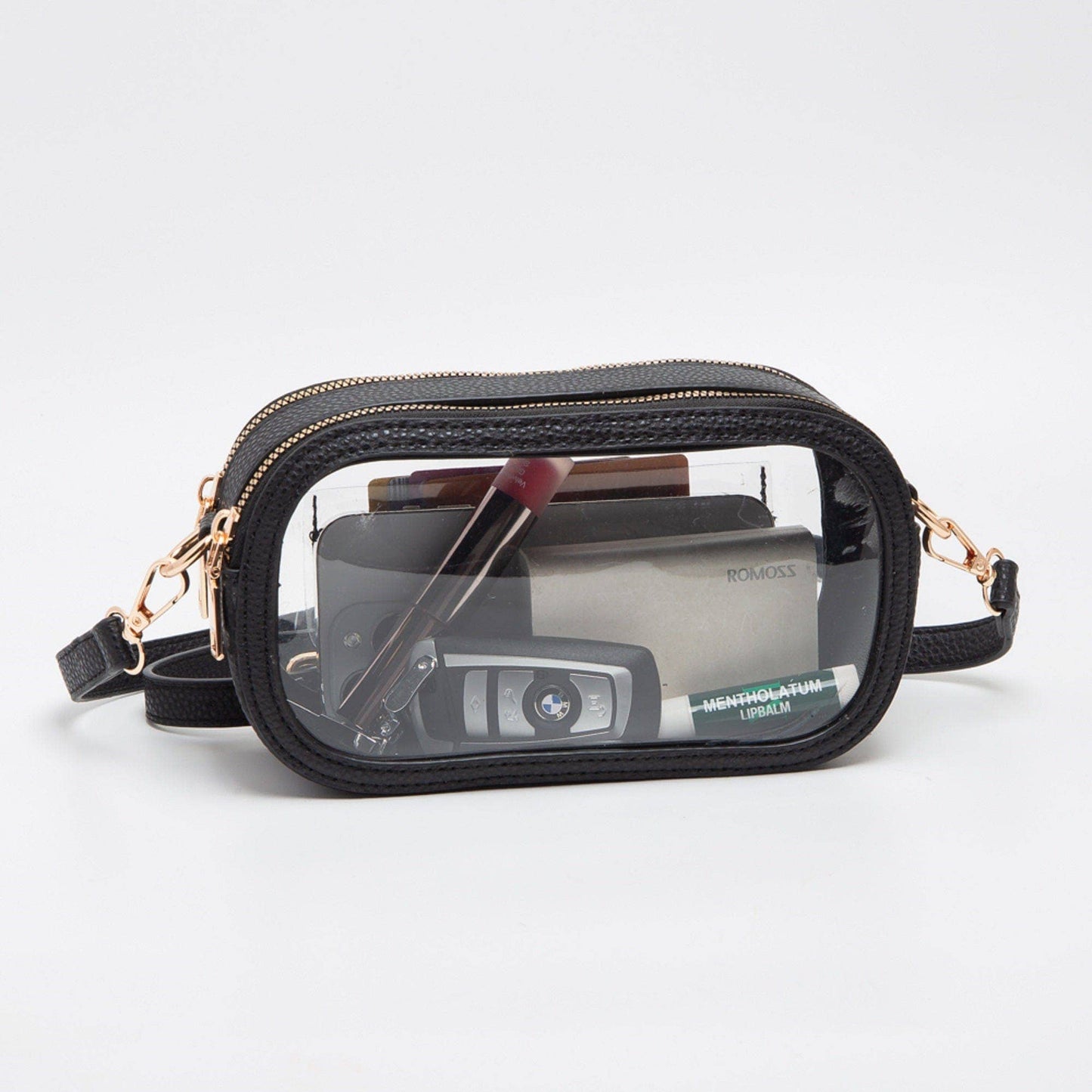 Double Zipper Oval Clear Gameday/Stadium Bag - Gray