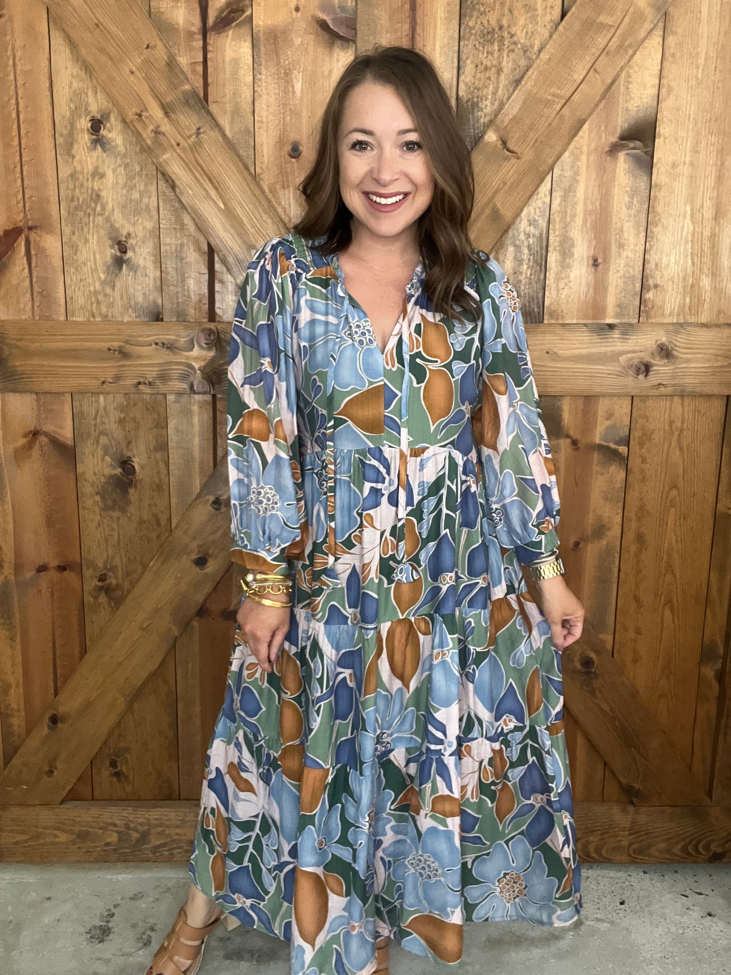 Waves of Grace Dress - Green Mix