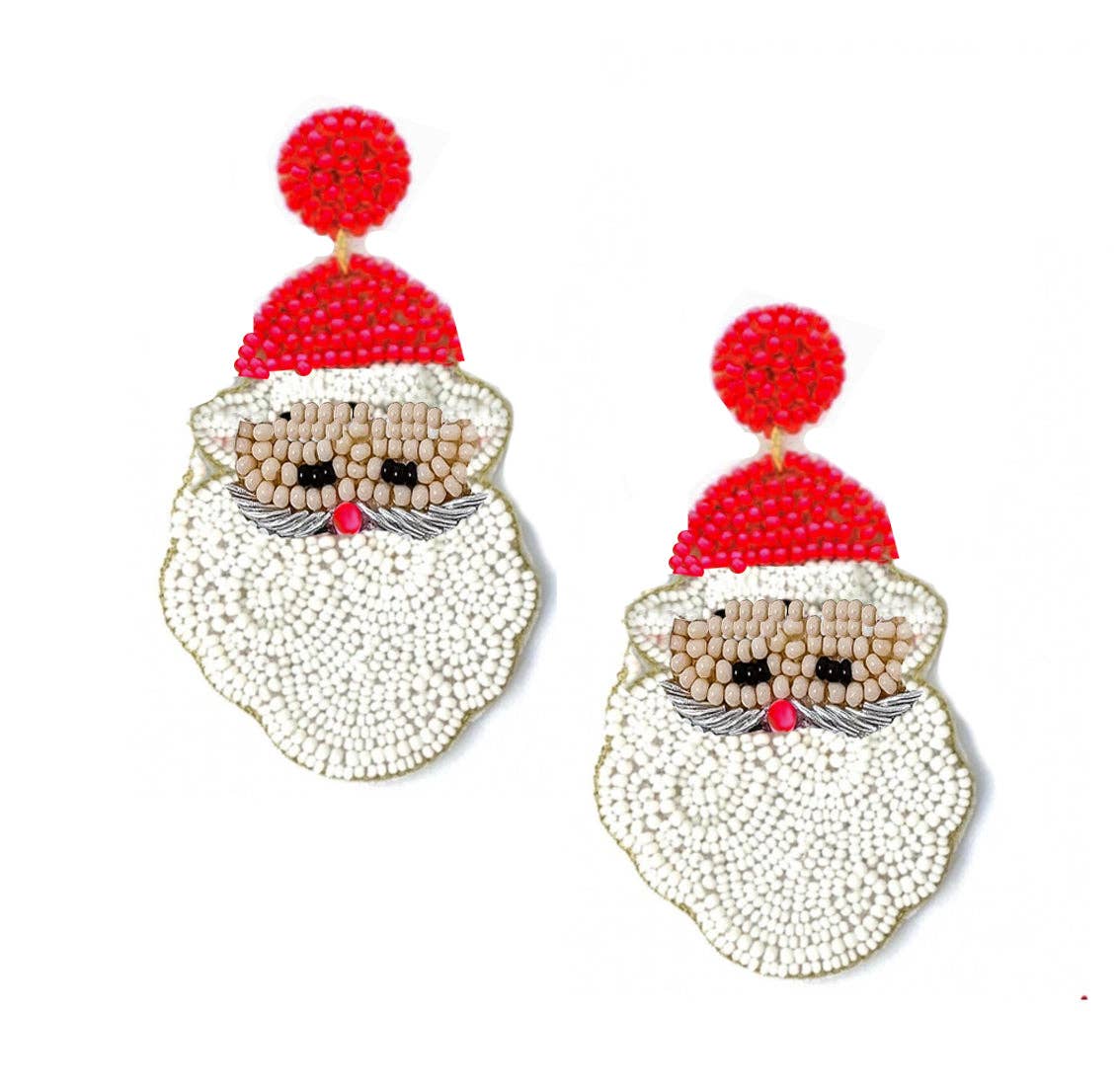 Beaded Santa Earrings