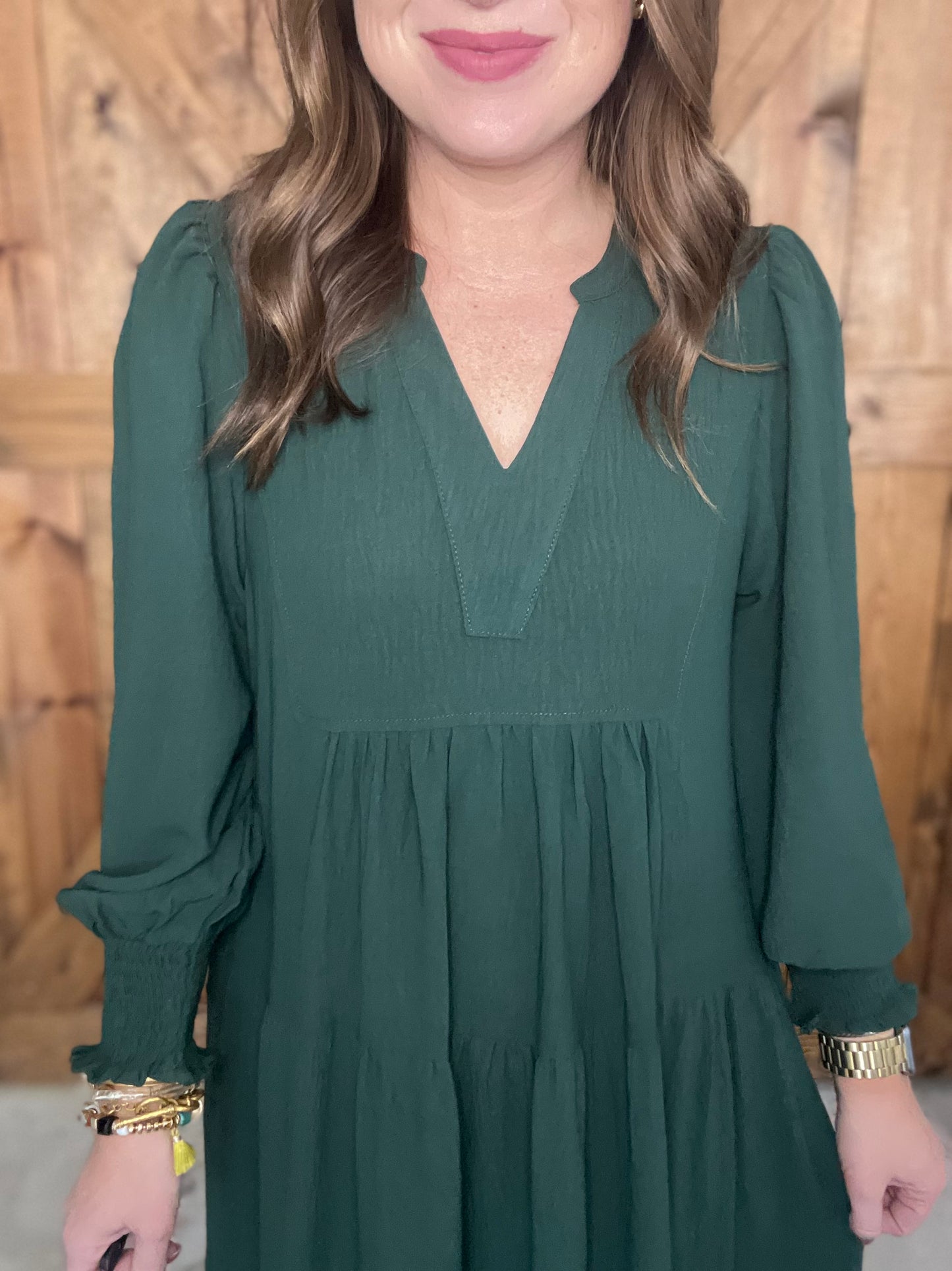 Fall Dreams Dress - Hunter Green