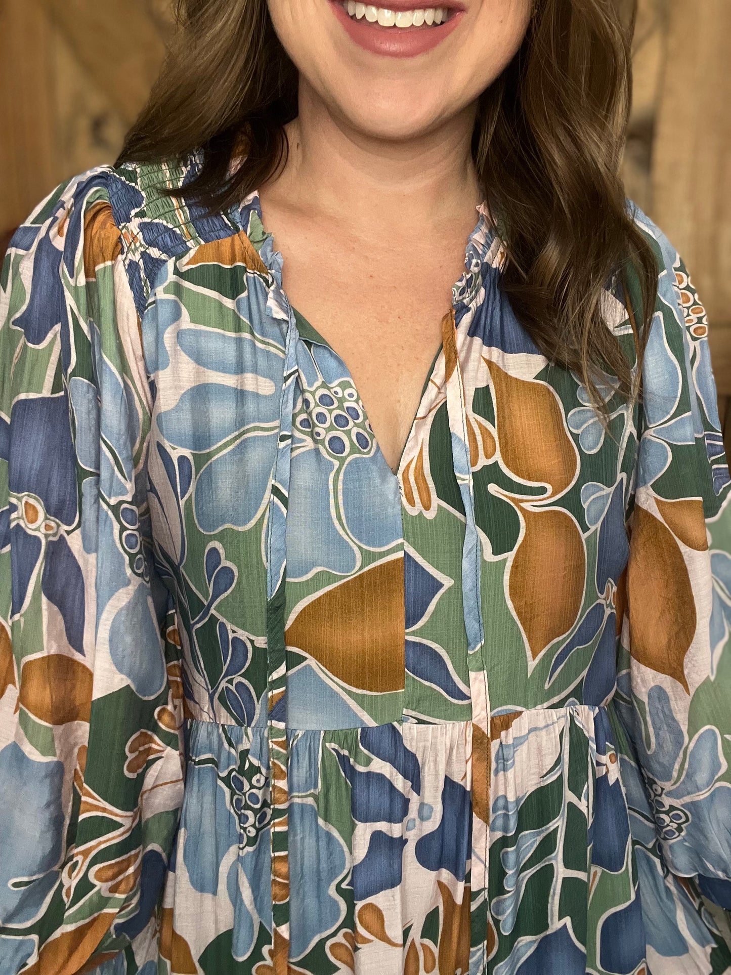 Waves of Grace Dress - Green Mix