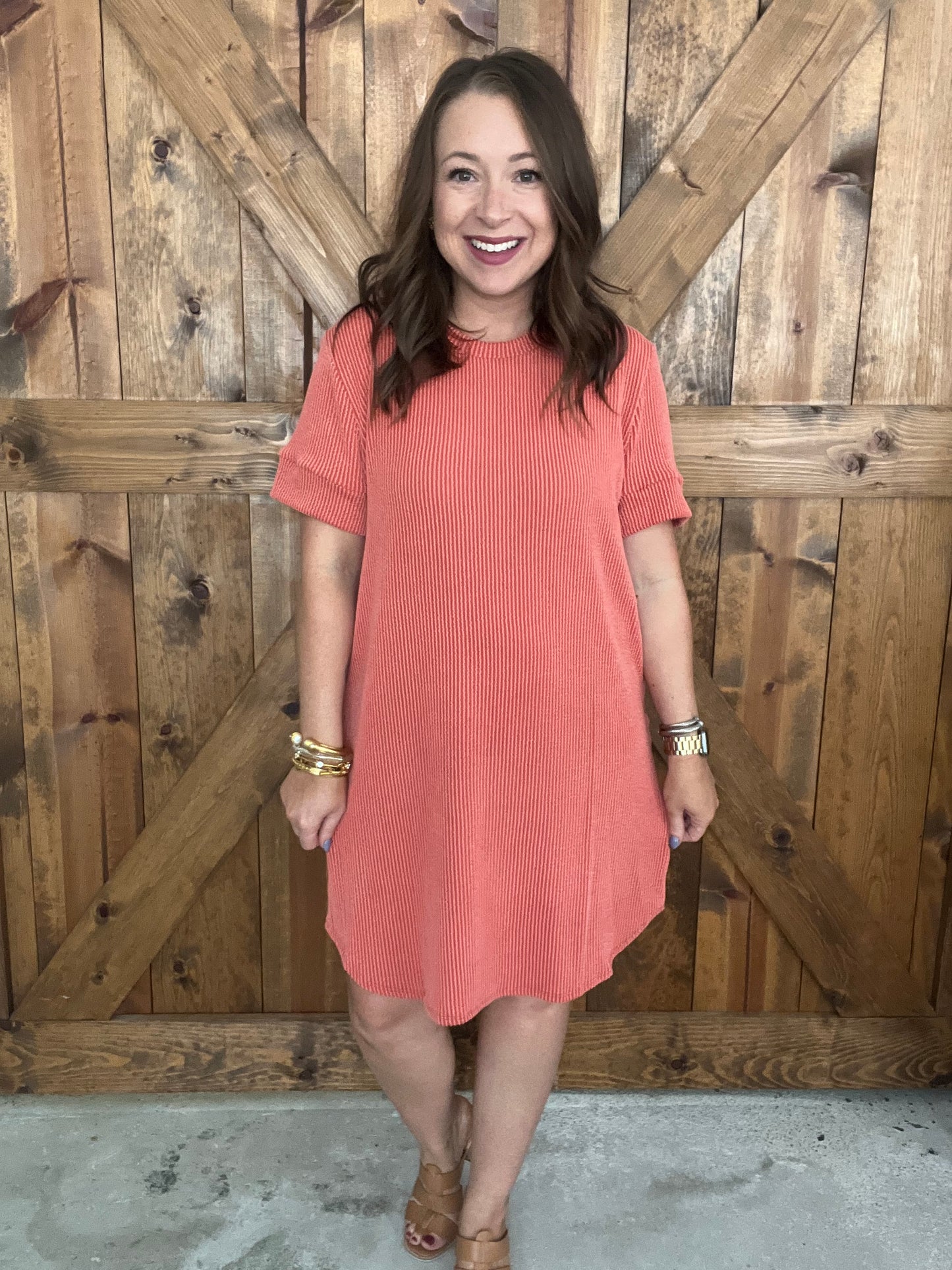 Basic Bliss Dress - Rust