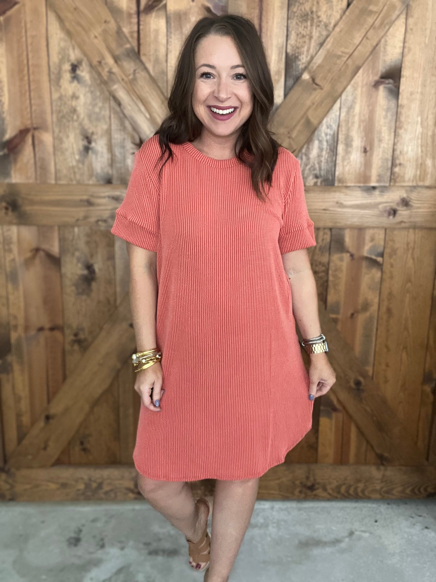 Basic Bliss Dress - Rust