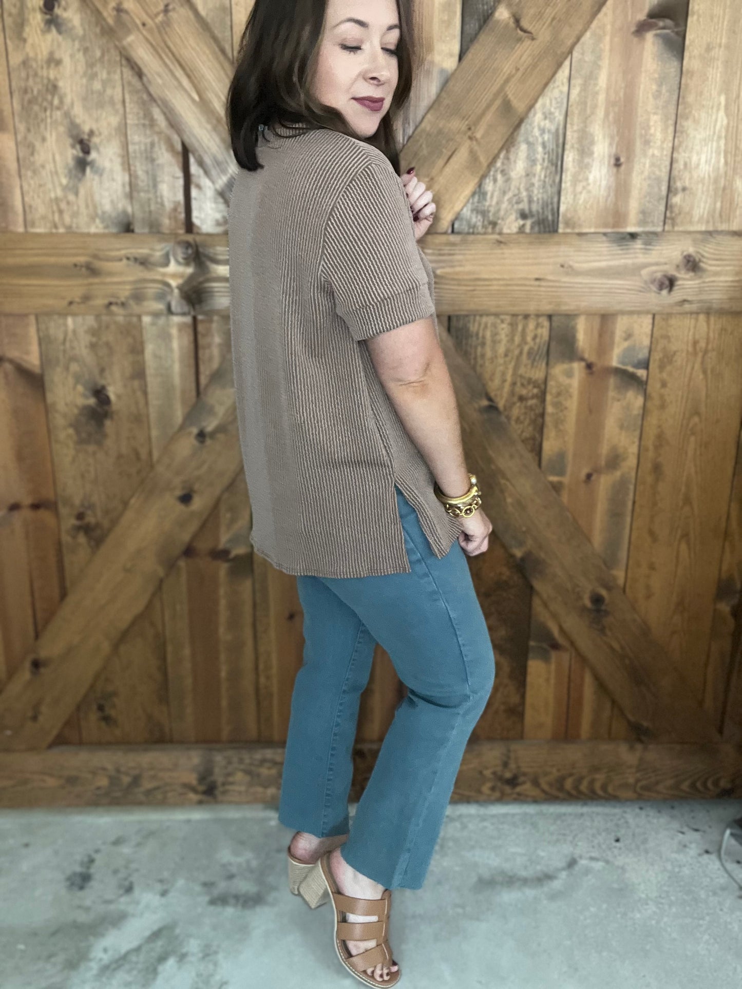 Colored Straight Crop - Teal