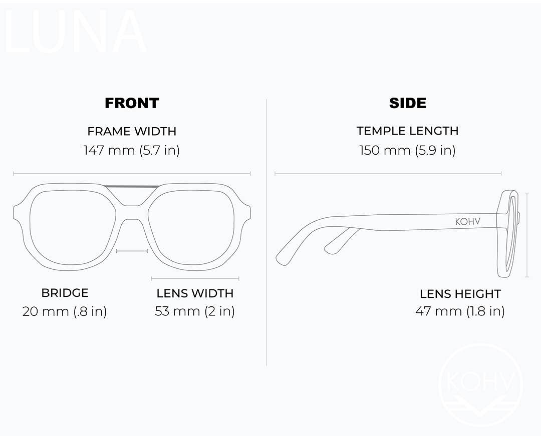 LUNA MIDNIGHT Polarized Square Designer Fashion Sunglasses