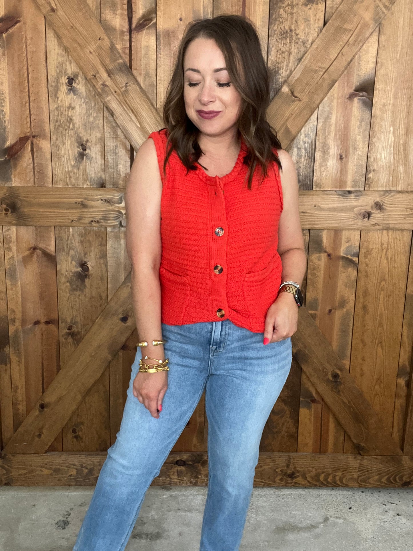 Summer Daylight Sweater - Red/Orange