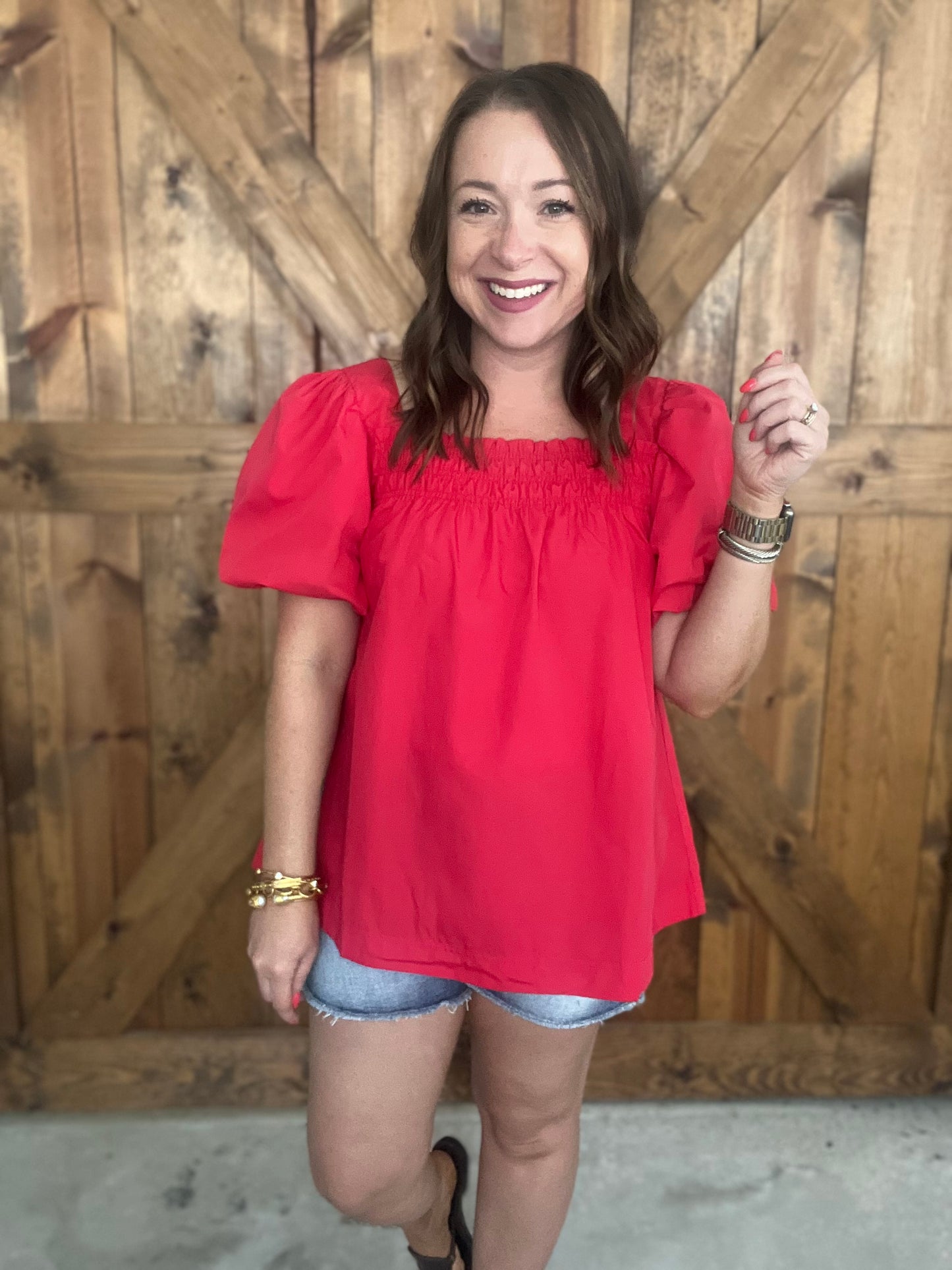 American Saturday Night Top - Red