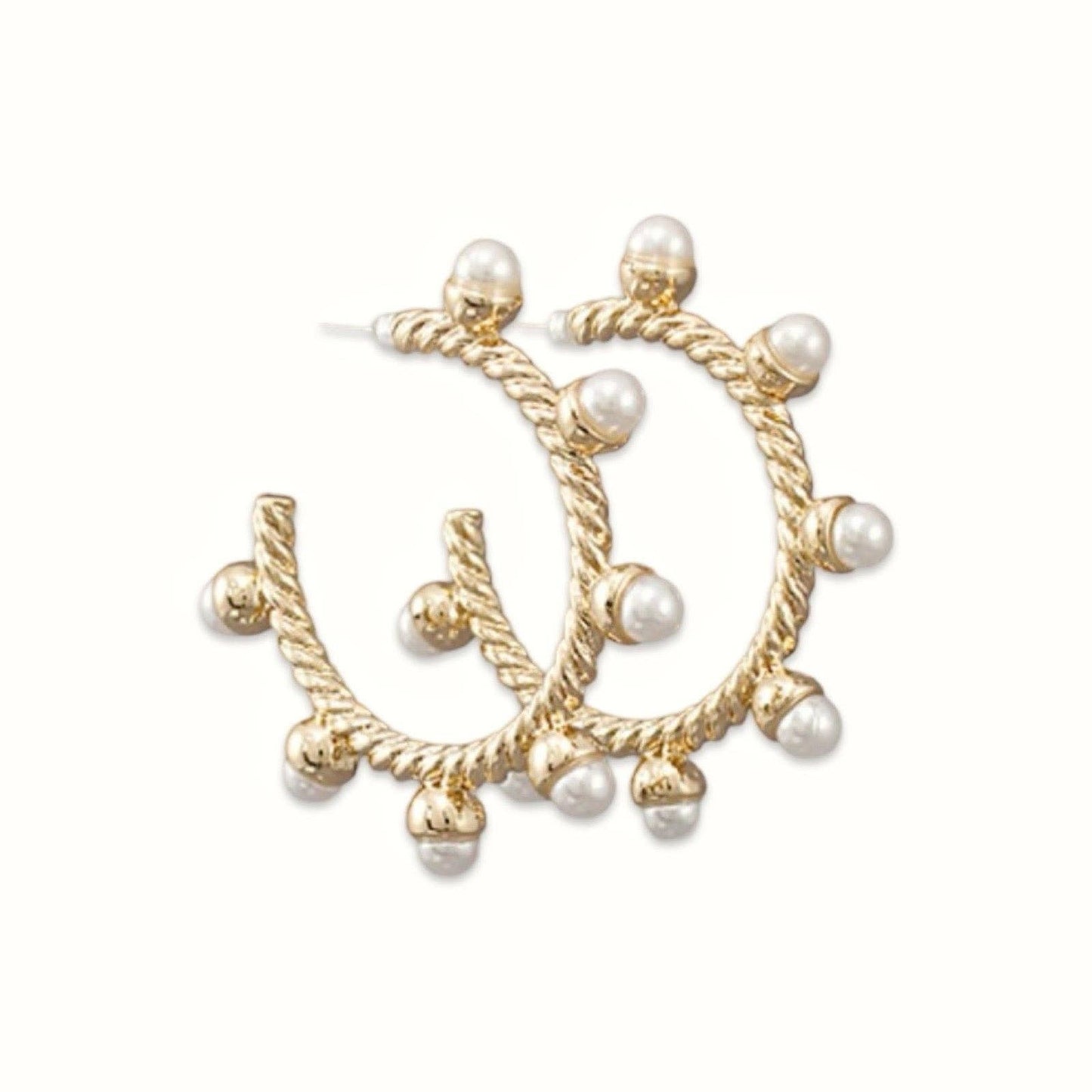 Pearl Rope Hoop Earrings