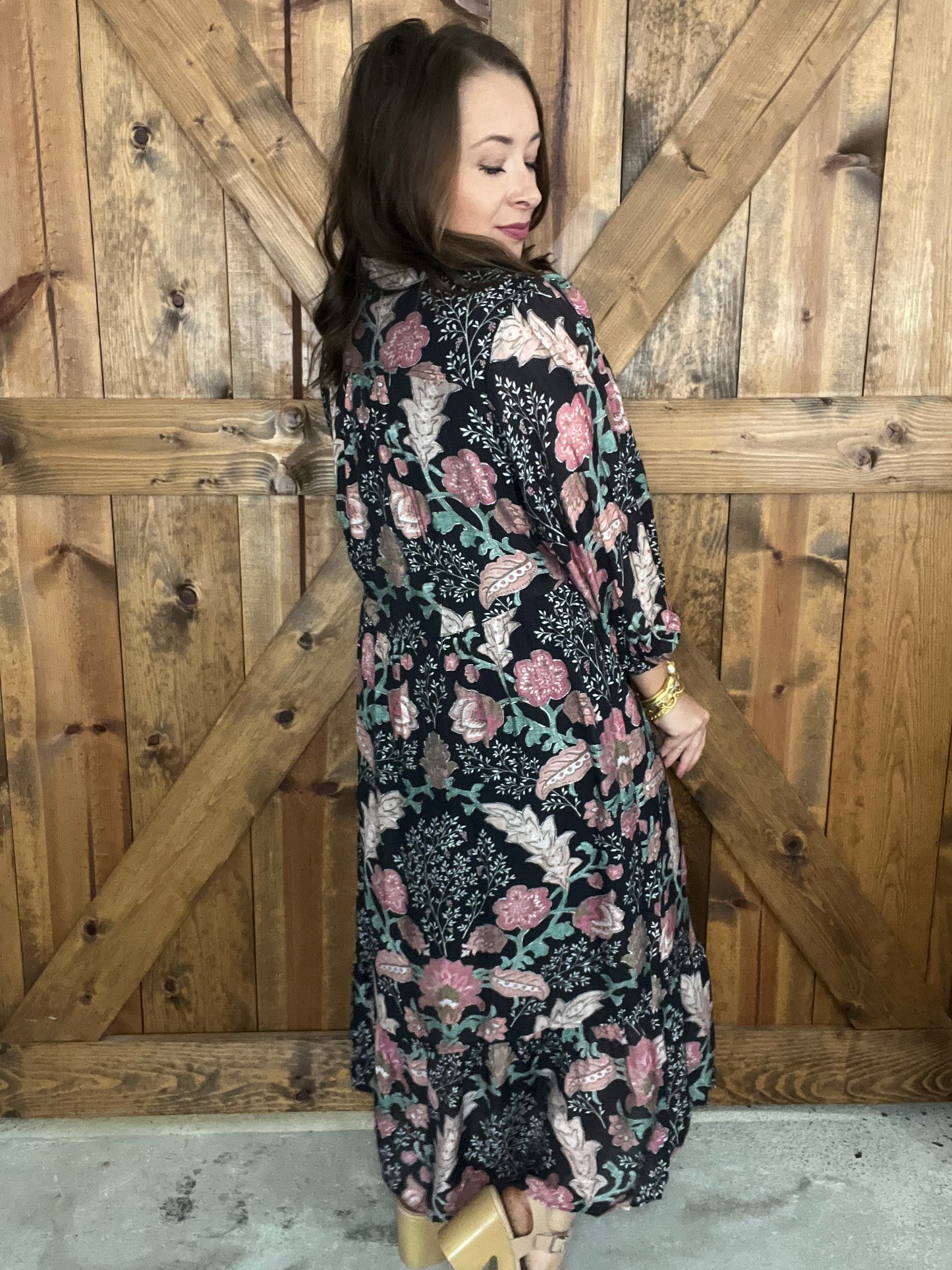 Floral Frenzy Dress - Black