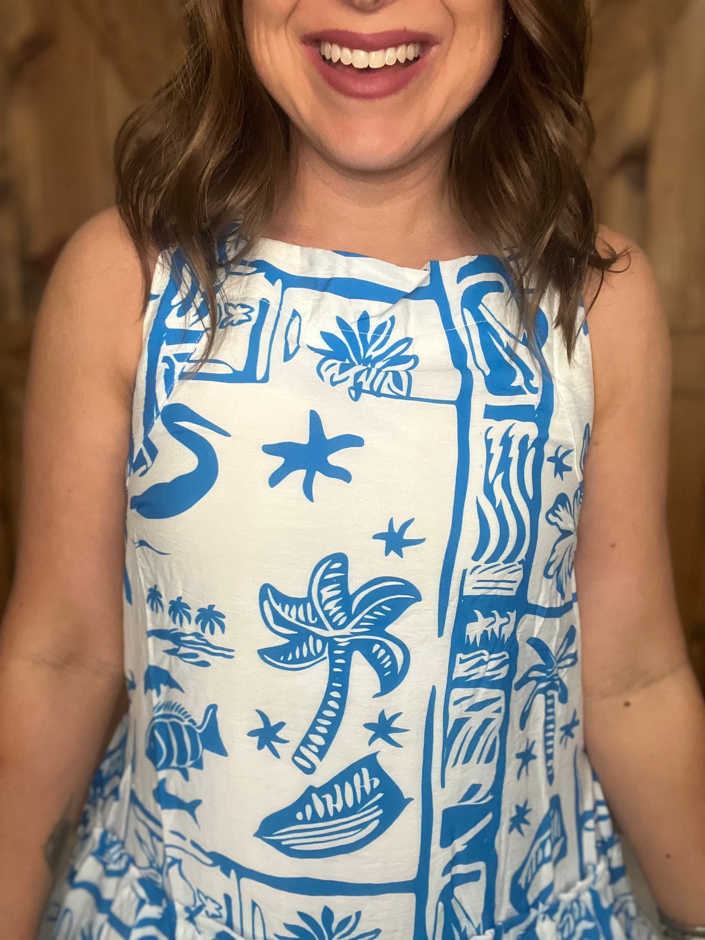 Tidal Waves Dress - Blue