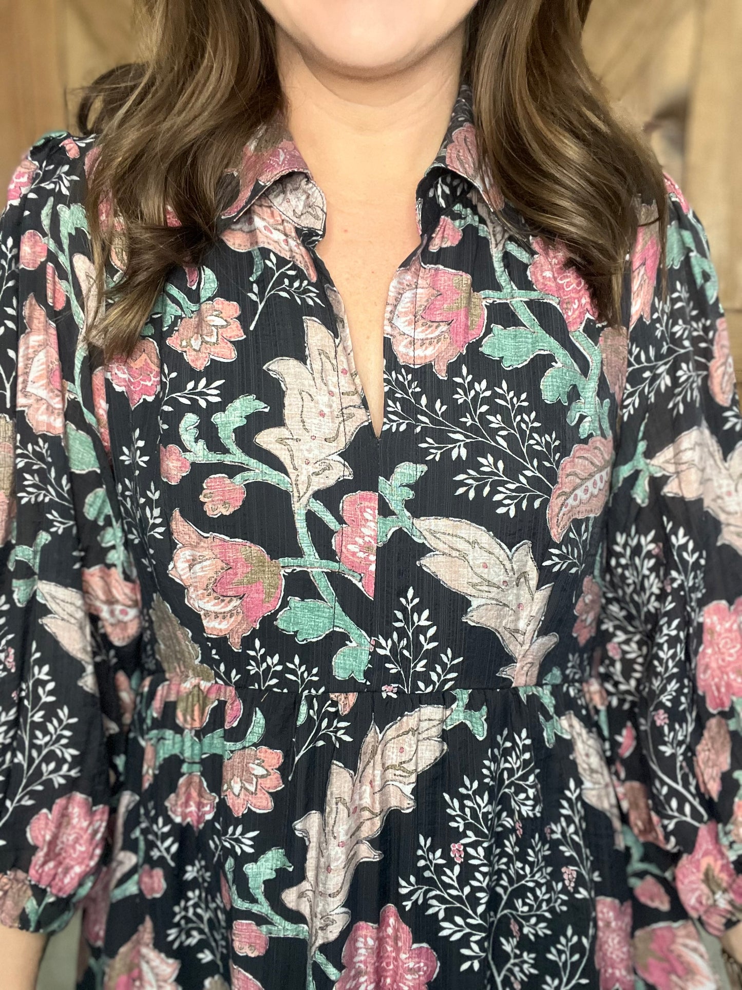 Floral Frenzy Dress - Black