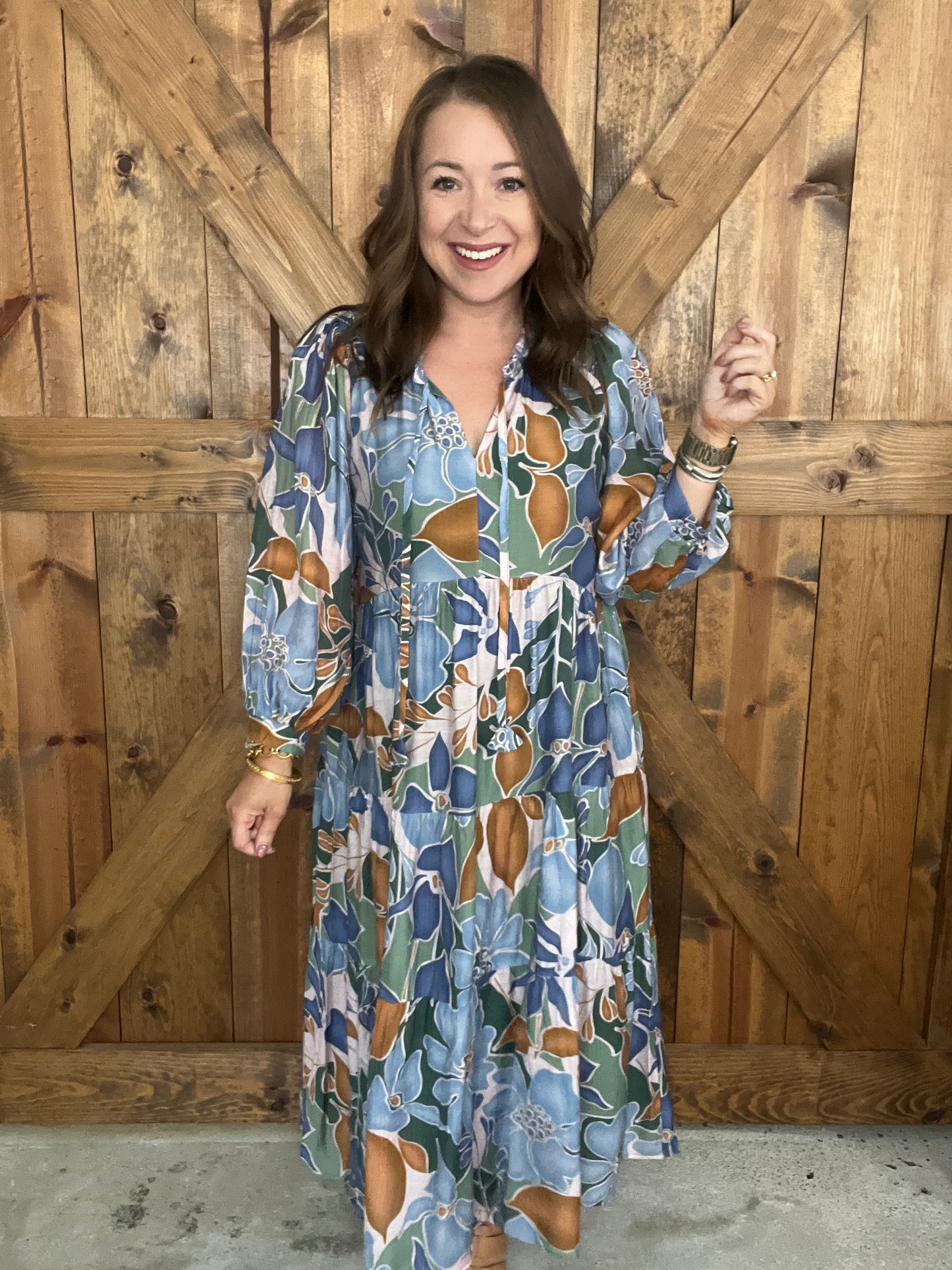 Waves of Grace Dress - Green Mix