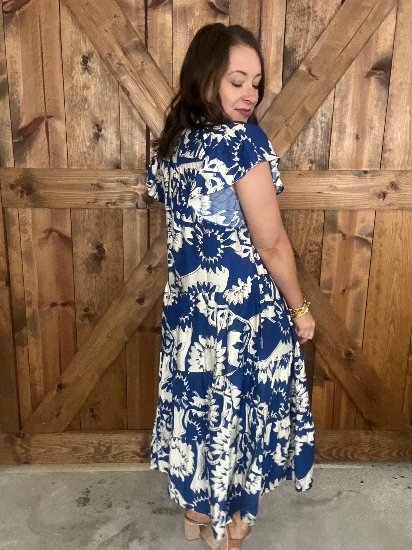 Heading East Dress - Cobalt