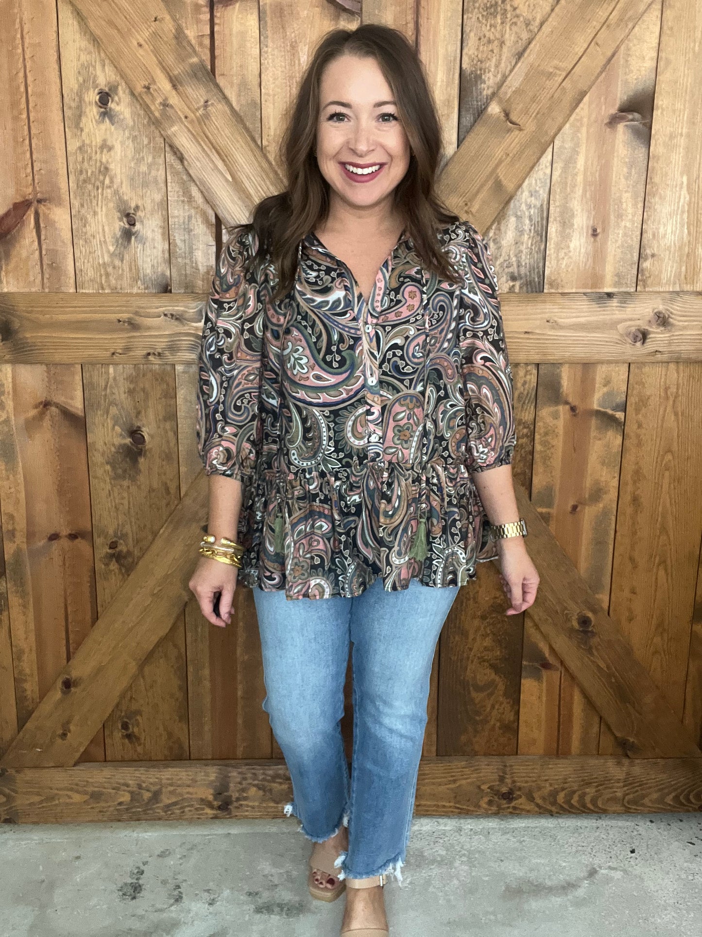 Fall Haze Top - Black/Pink