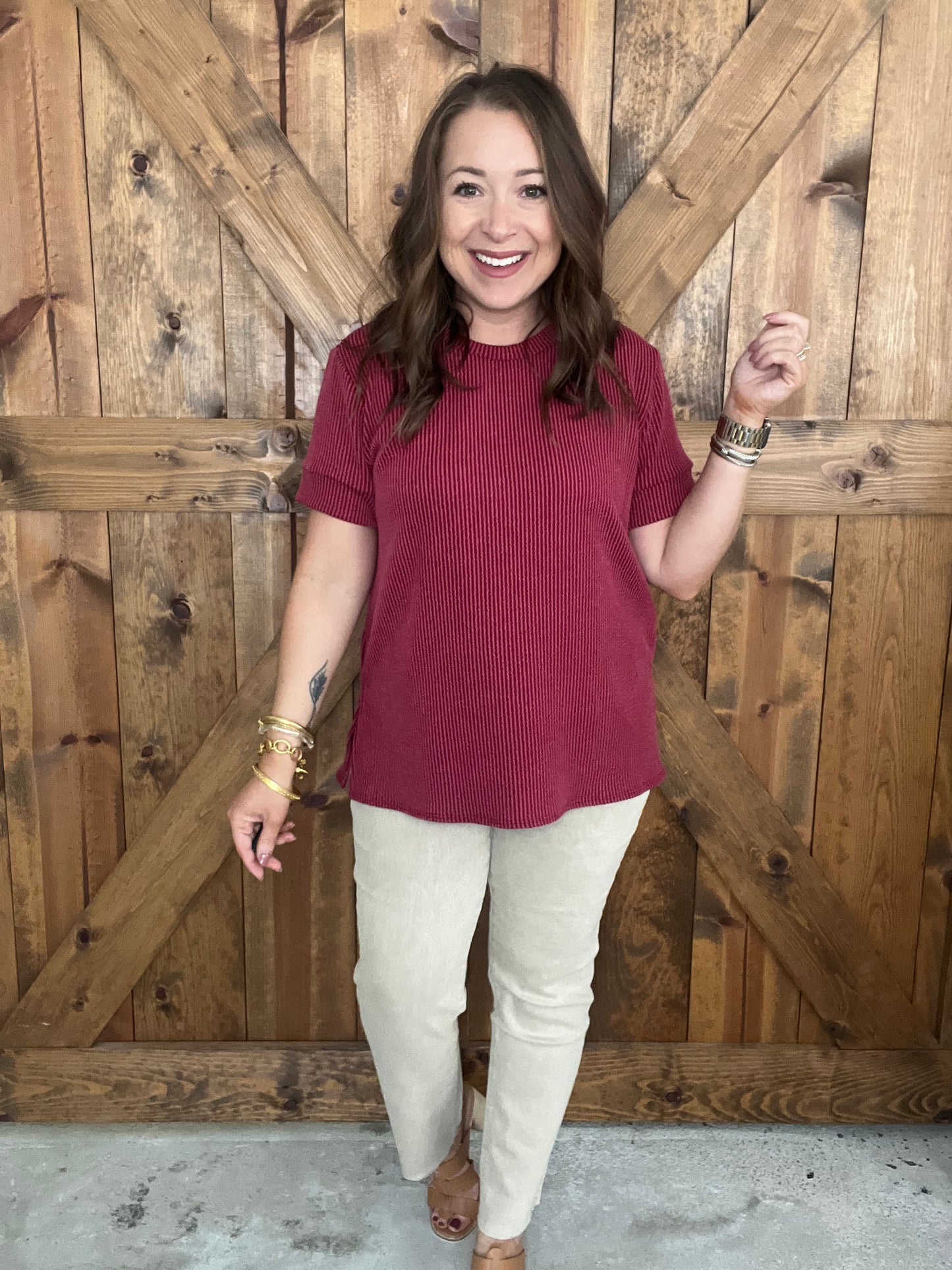 Basic Bliss Top - Cranberry