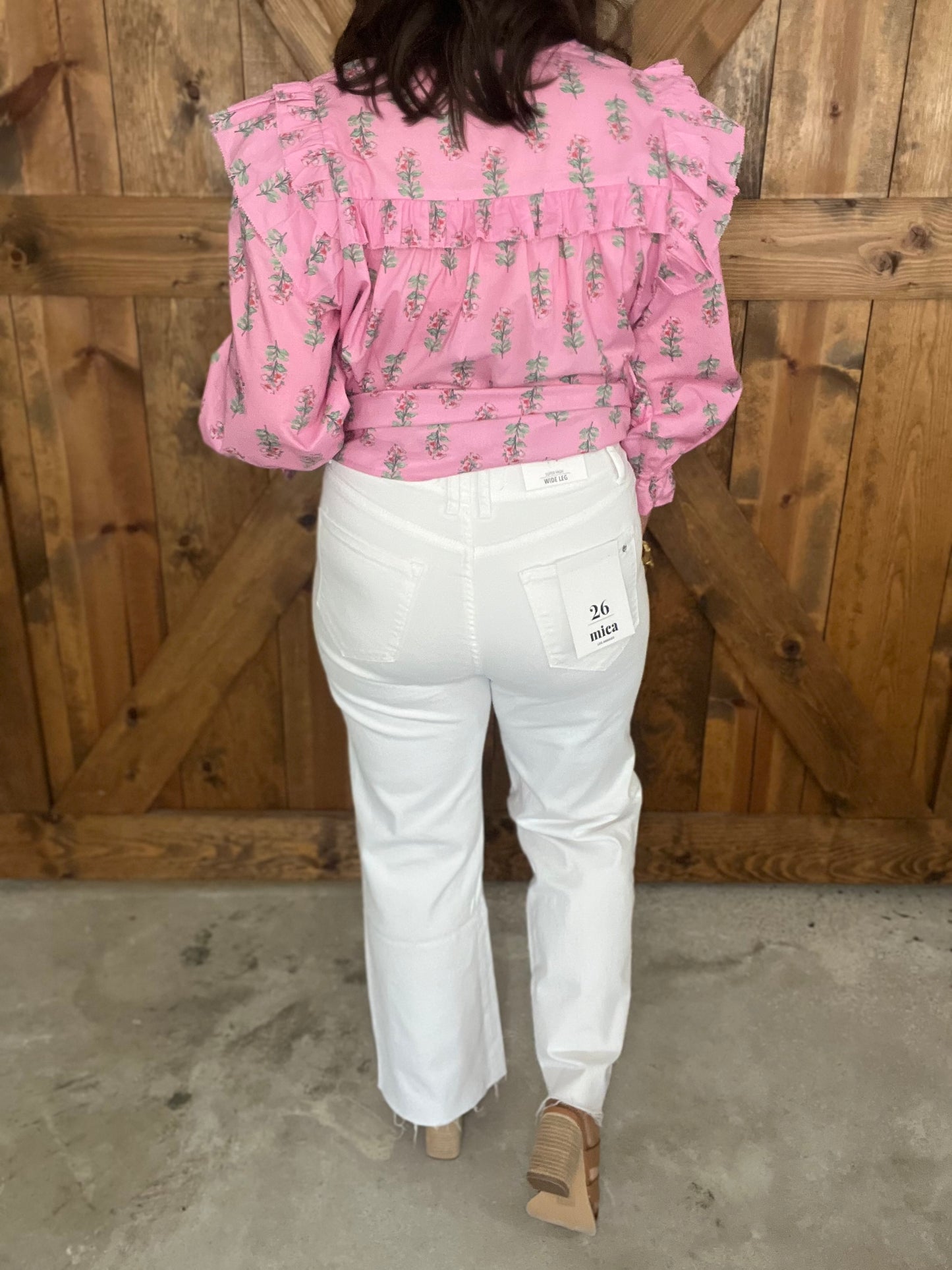 High Rise Wide Leg Denim - White