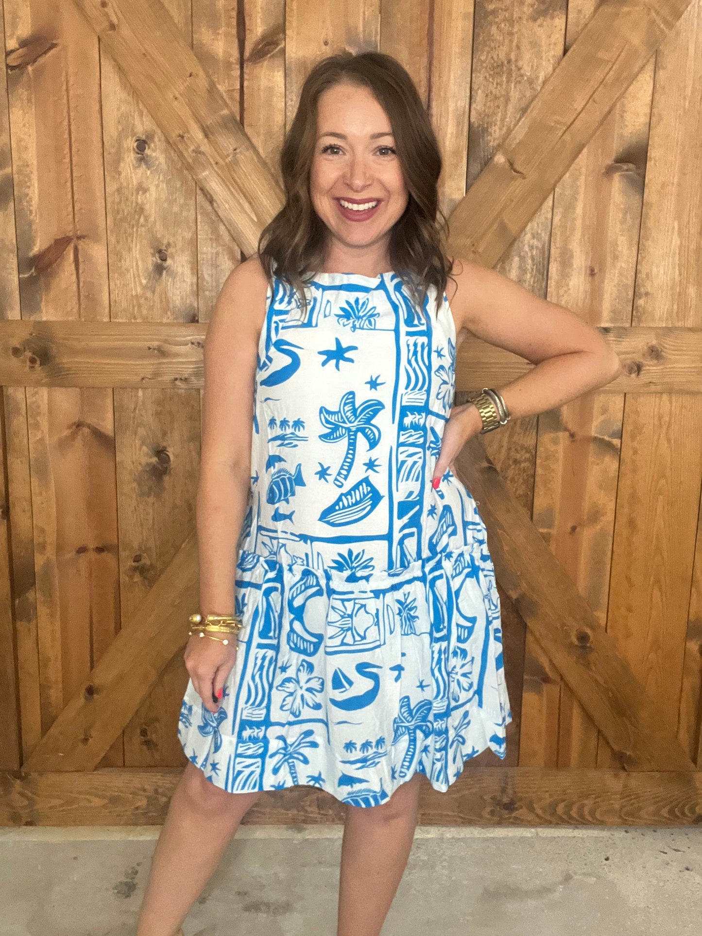 Tidal Waves Dress - Blue