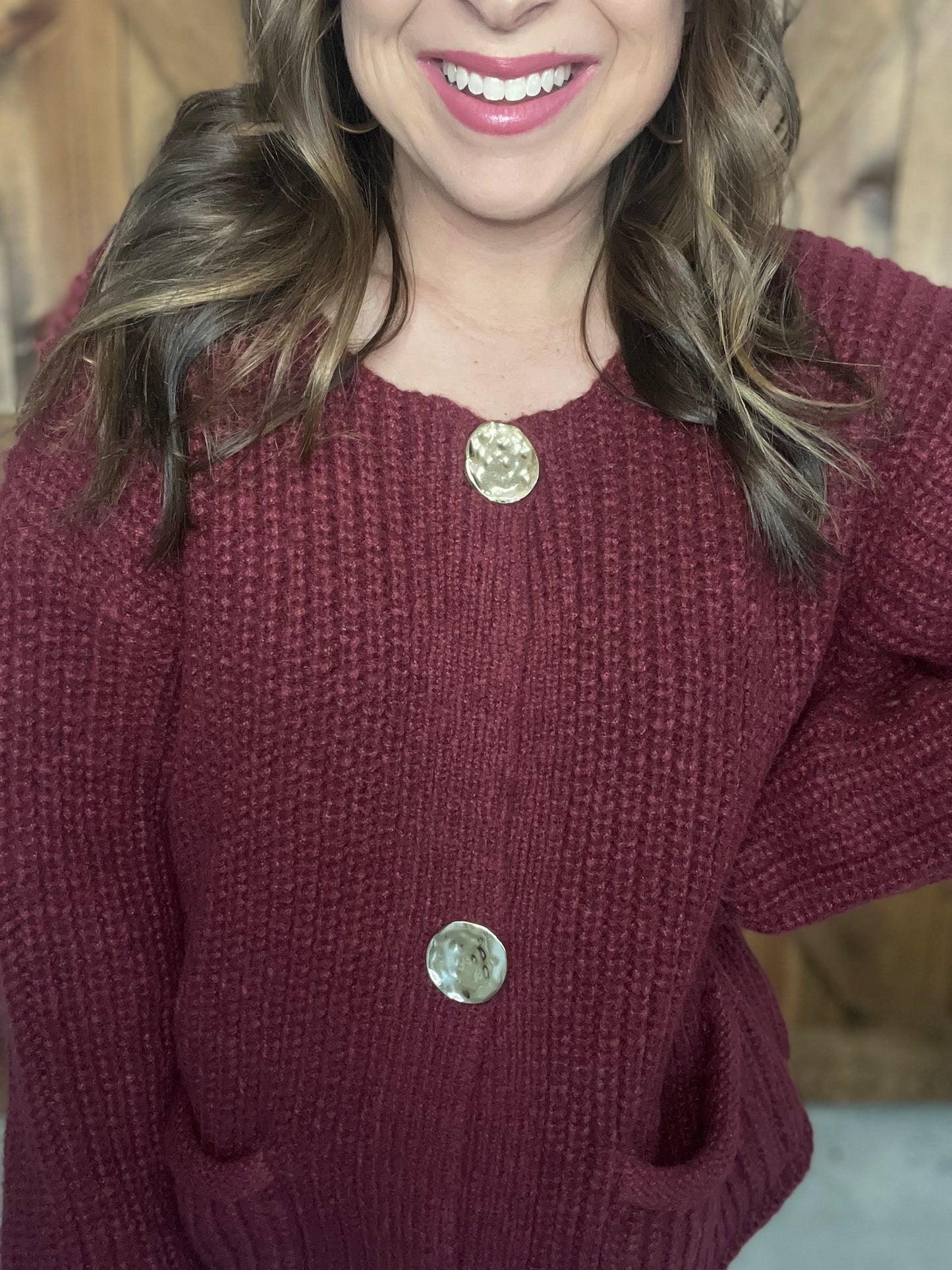 Carry On Sweater Jacket - Burgundy