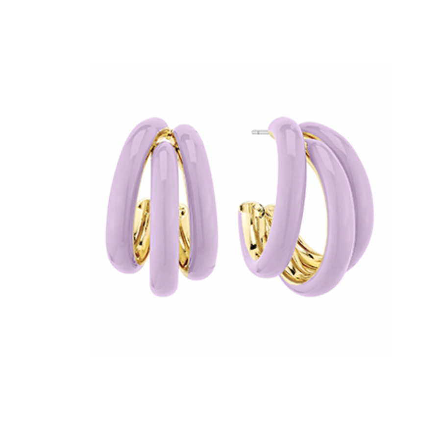 Petite Lavender Tri-Hoop Earrings