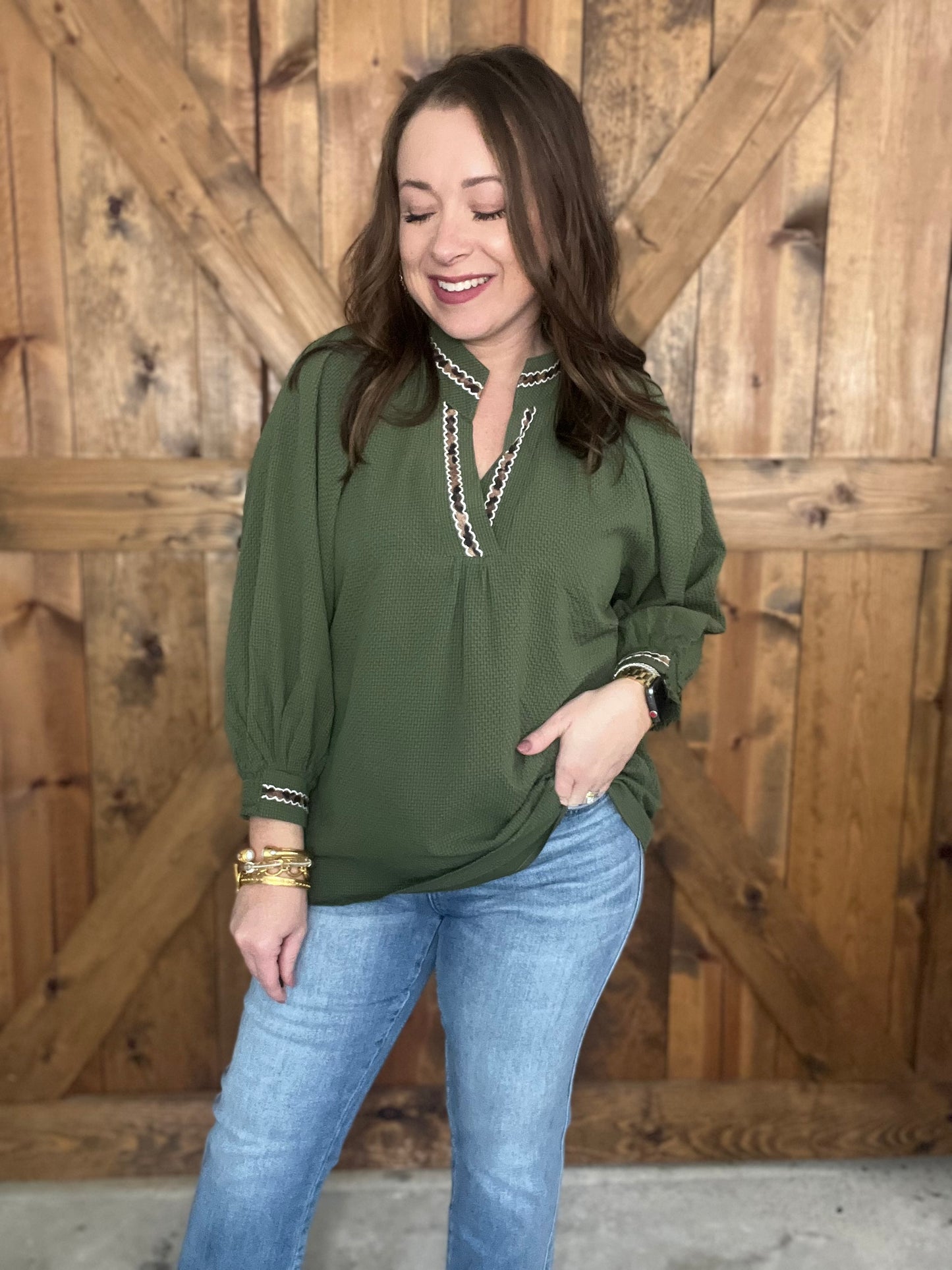 A Touch of Wild Top - Olive