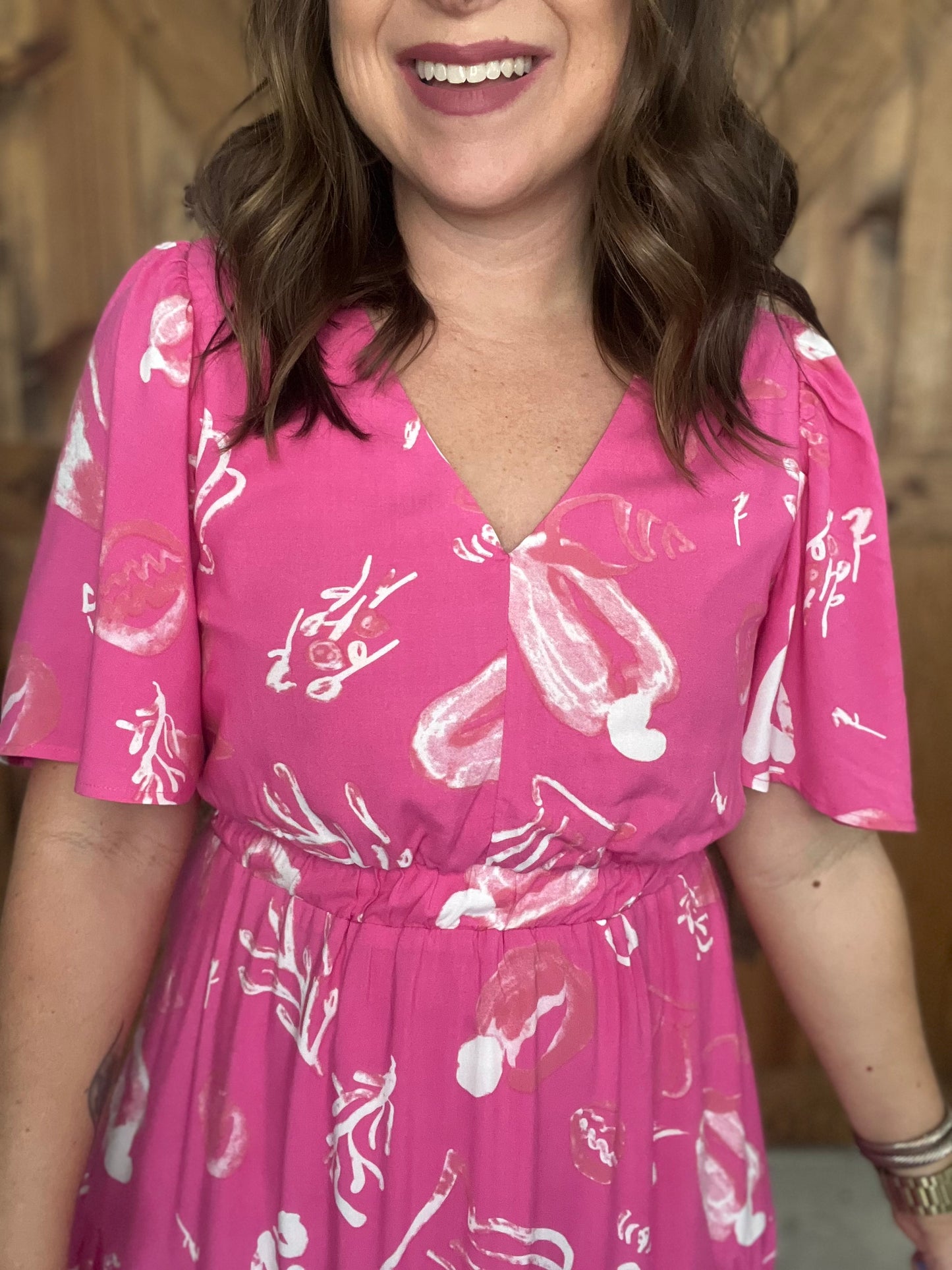 Boat Drinks Dress - Pink