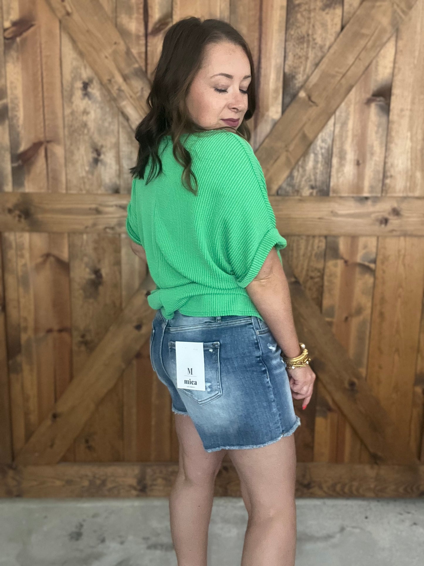 Midday Blue High Rise Shorts