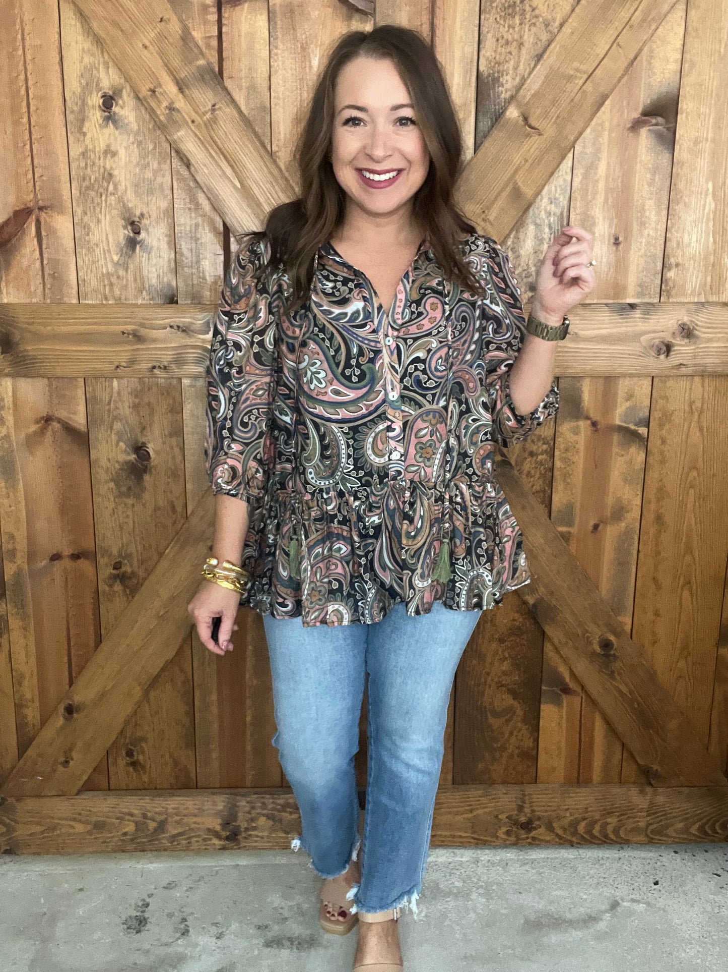 Fall Haze Top - Black/Pink