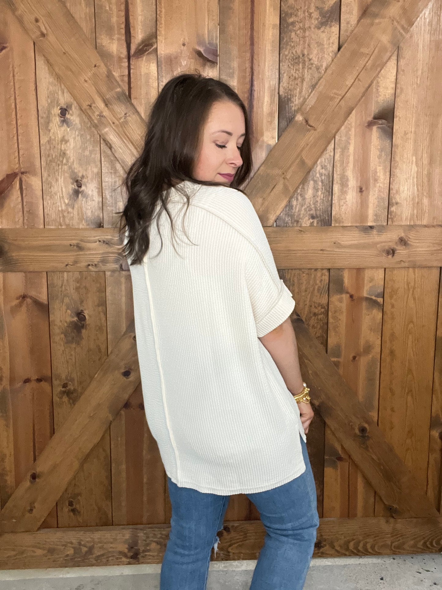 On a Whim Top - Cream