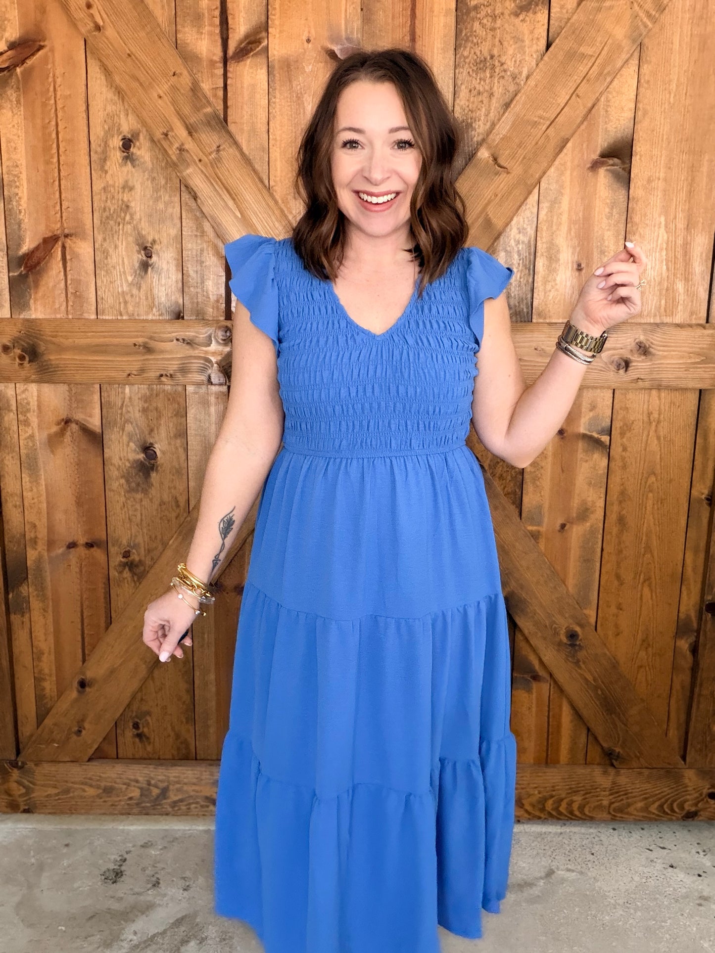 Spring Midi Dress - Blue