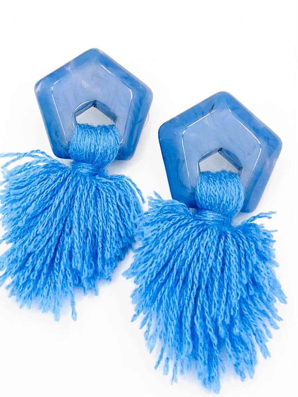 Hex-Fringe Stud (sky blue)