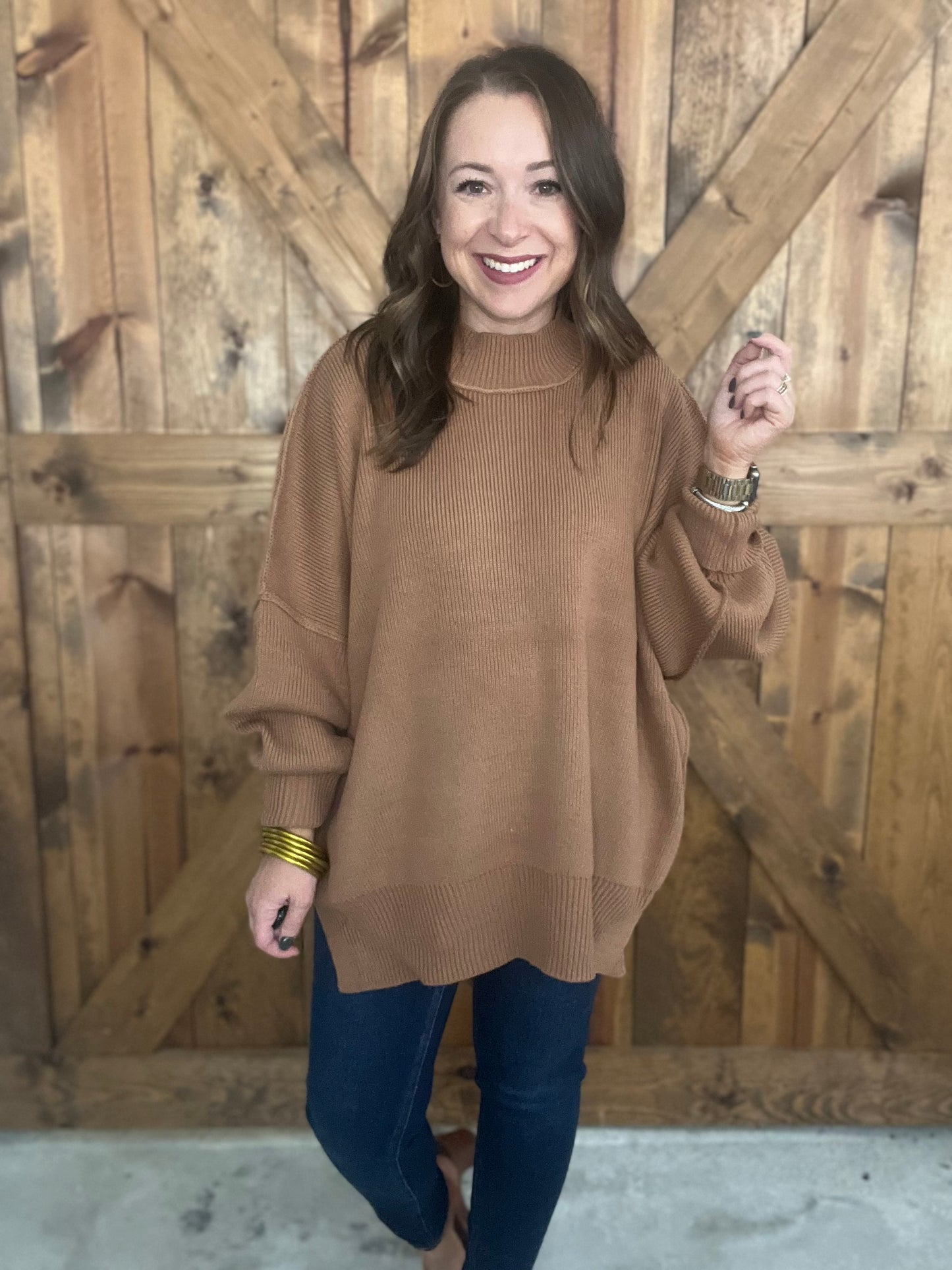Snuggle Season Sweater - Camel