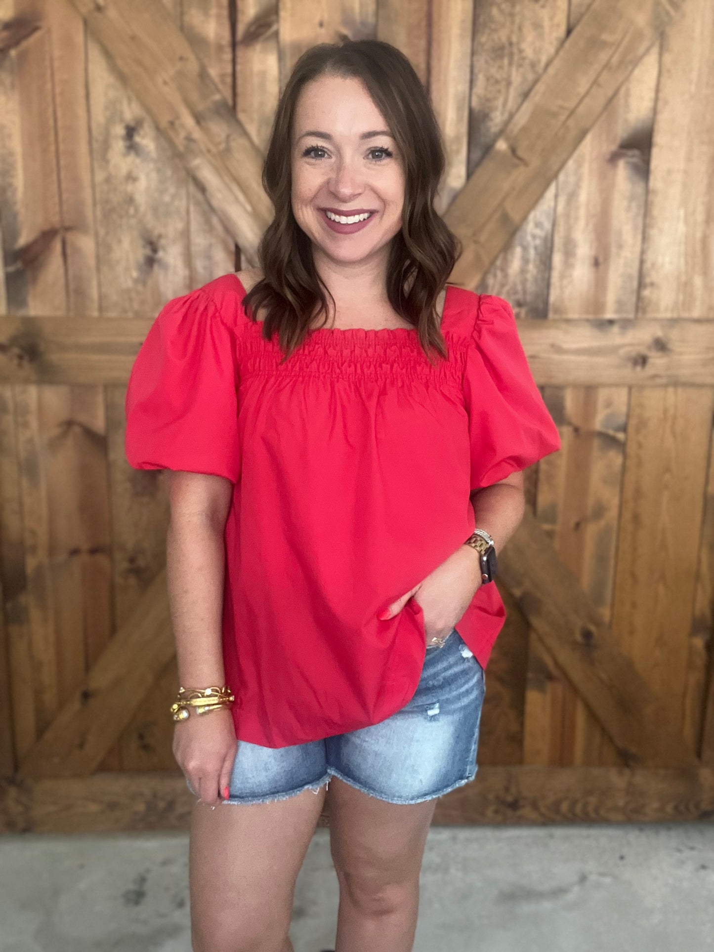 American Saturday Night Top - Red