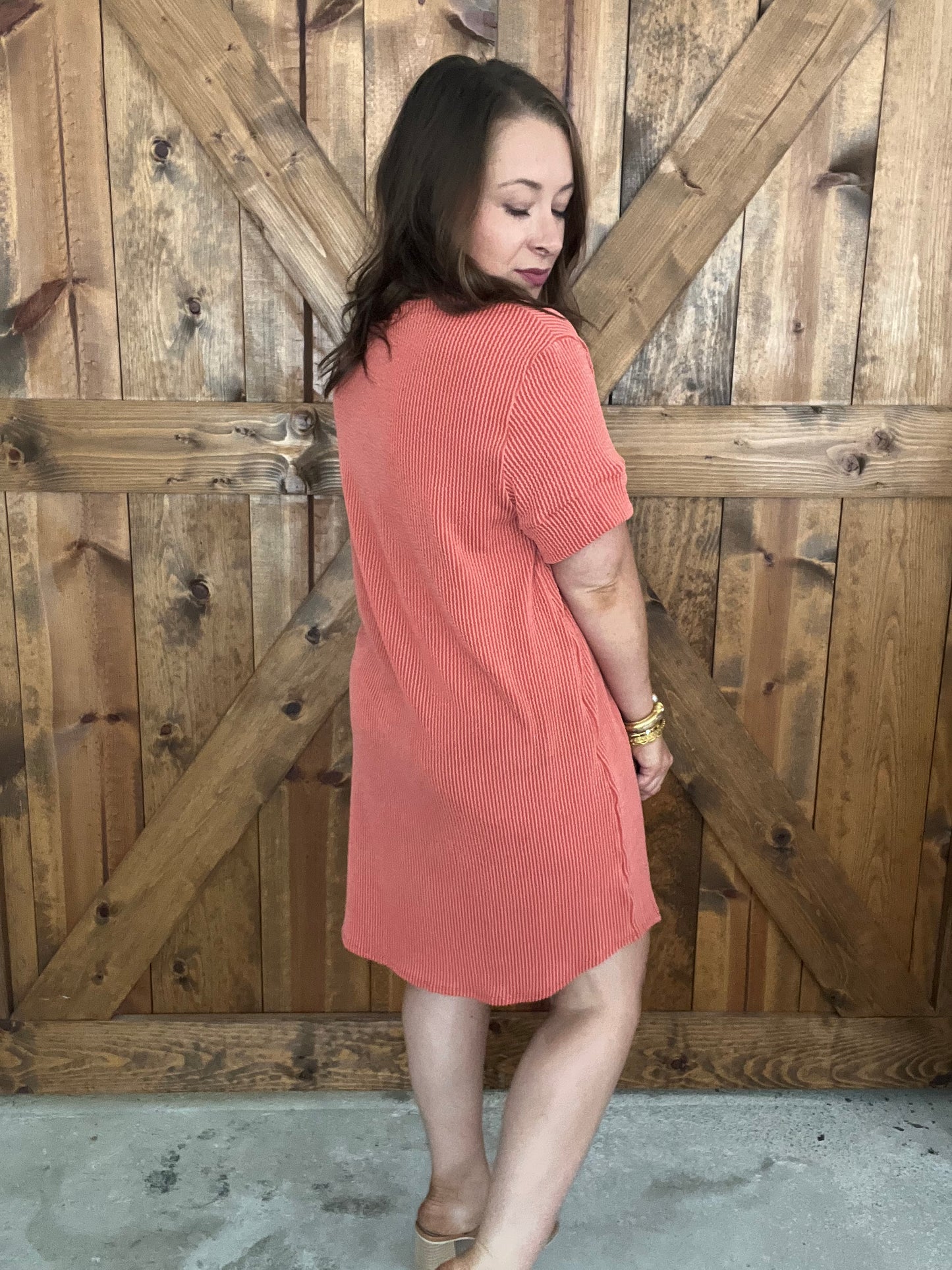 Basic Bliss Dress - Rust