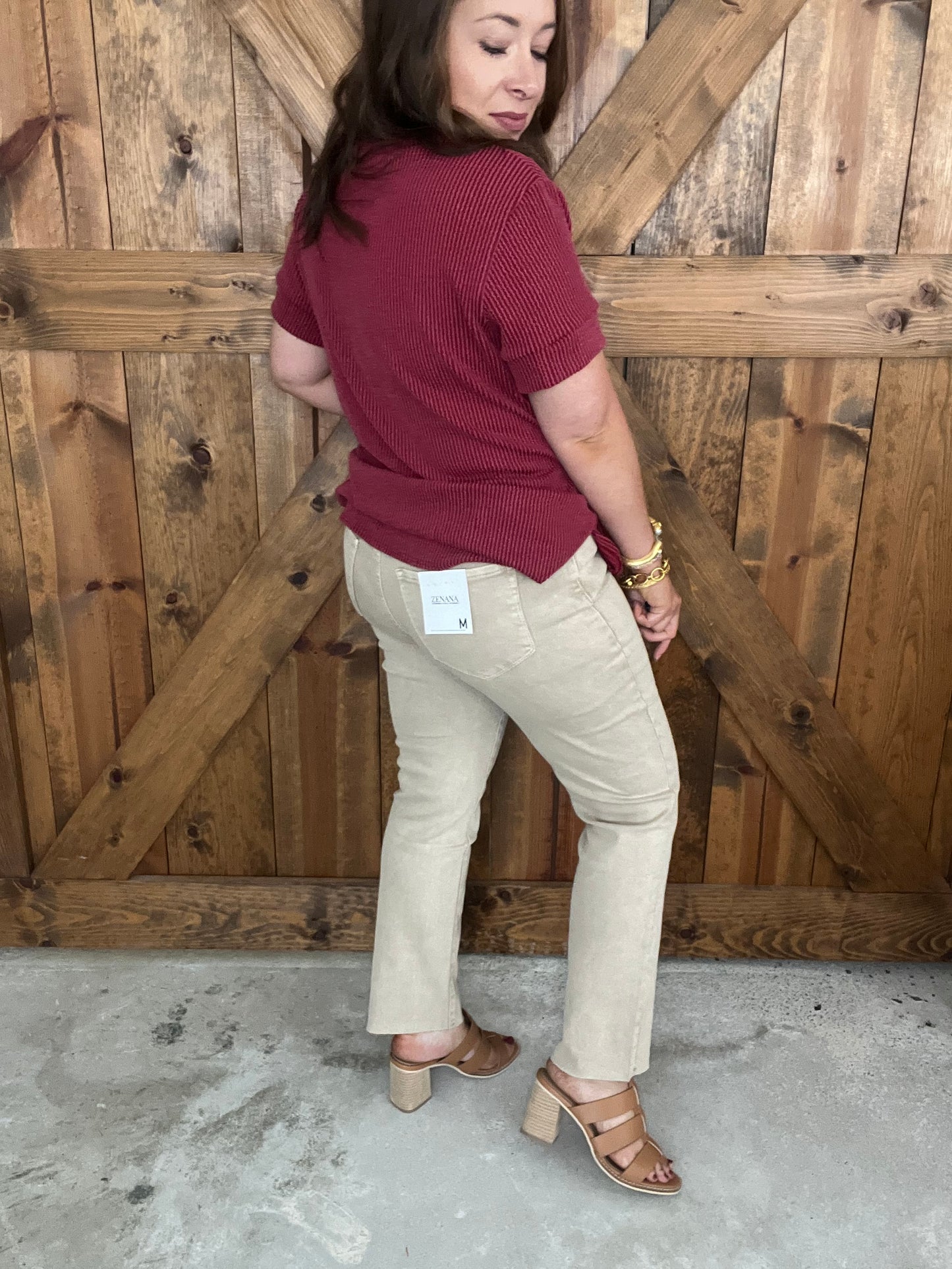 Colored Straight Crop - Ash Mocha